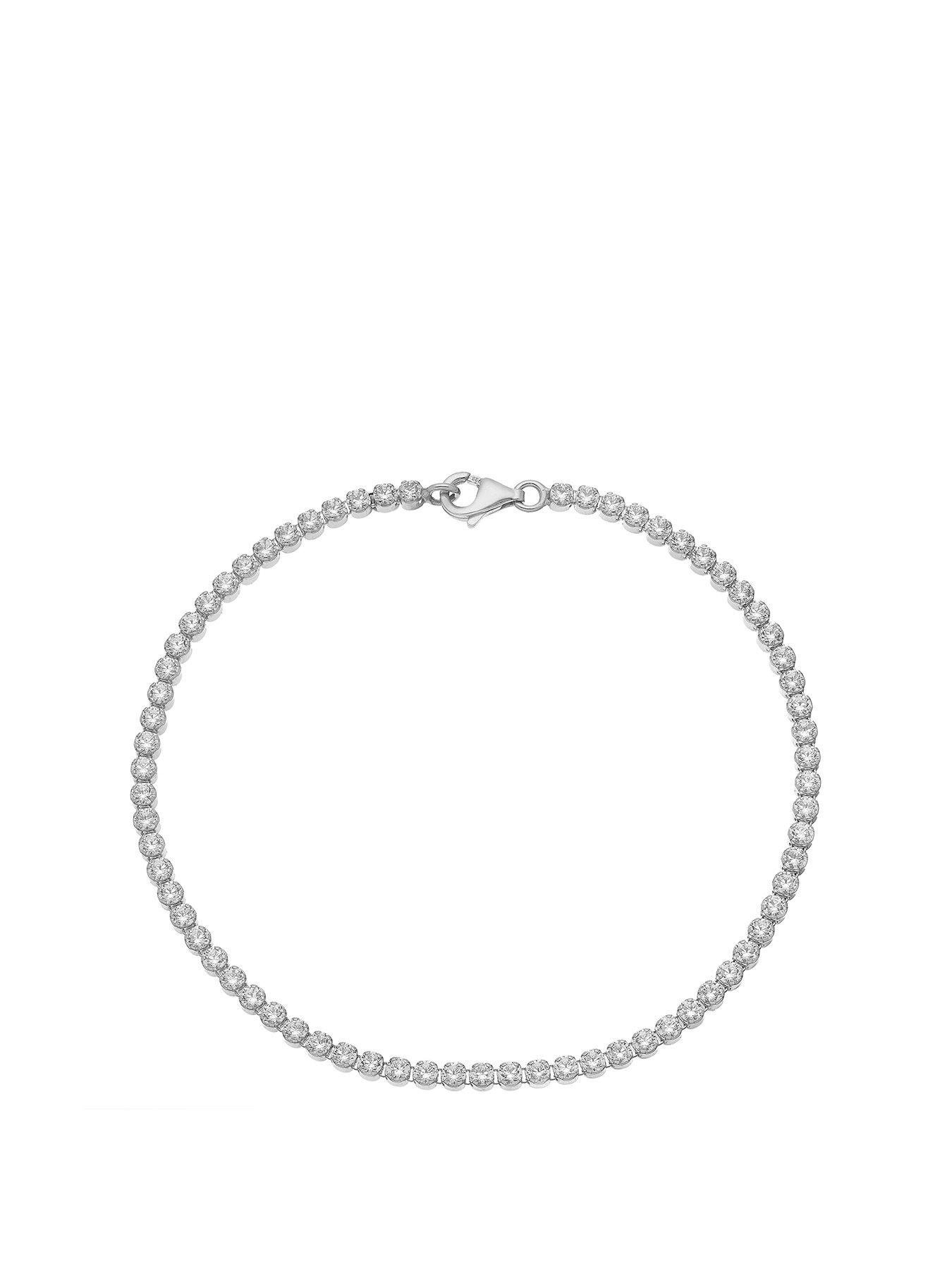 Product photograph of Ernest Jones Silver 7 Inch Cubic Zirconia Tennis Bracelet from very.co.uk