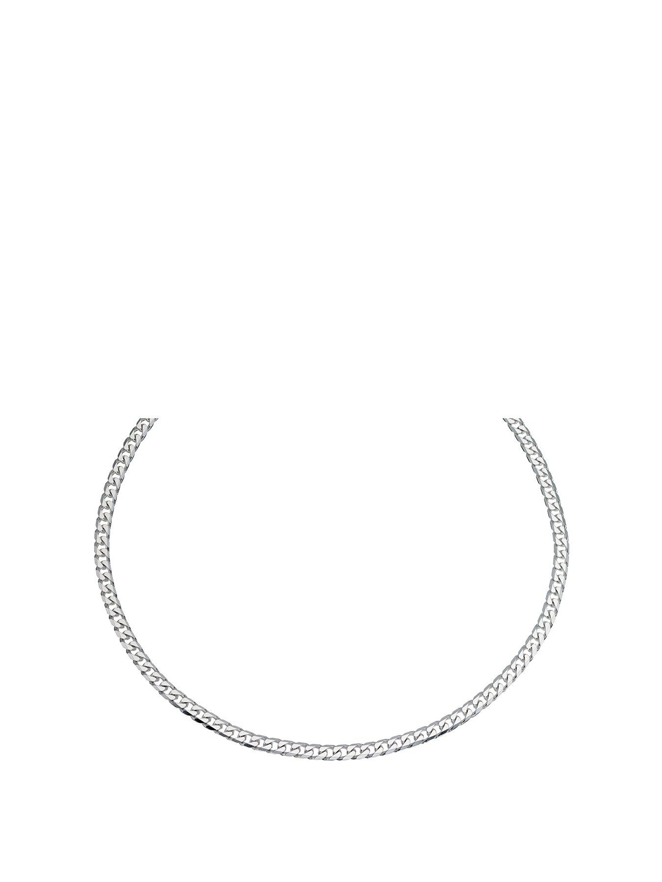 Ernest Jones Sterling Silver Necklace. 20 Inch Curb Chain