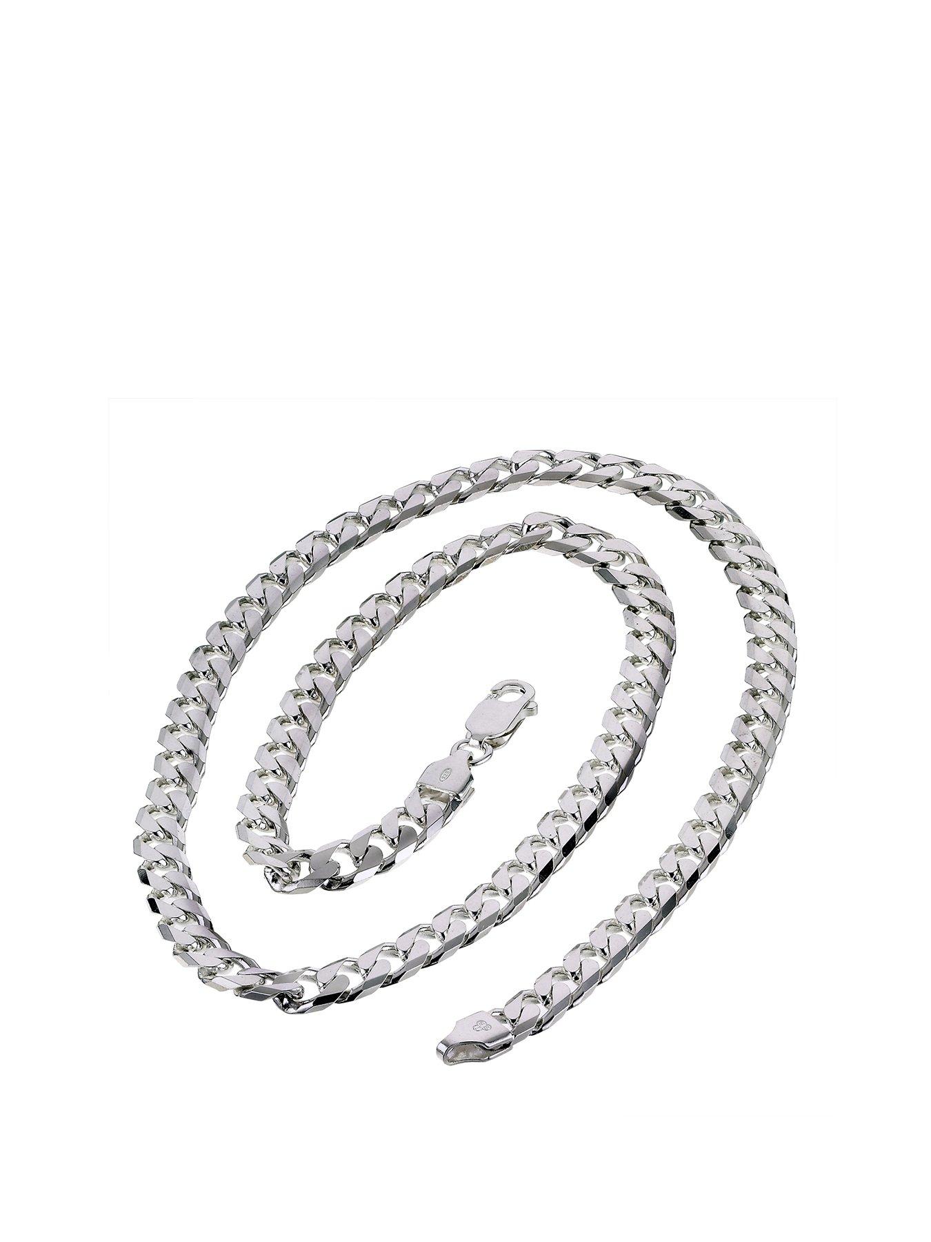 Product photograph of Ernest Jones Sterling Silver Necklace 20 Inch Curb Chain from very.co.uk