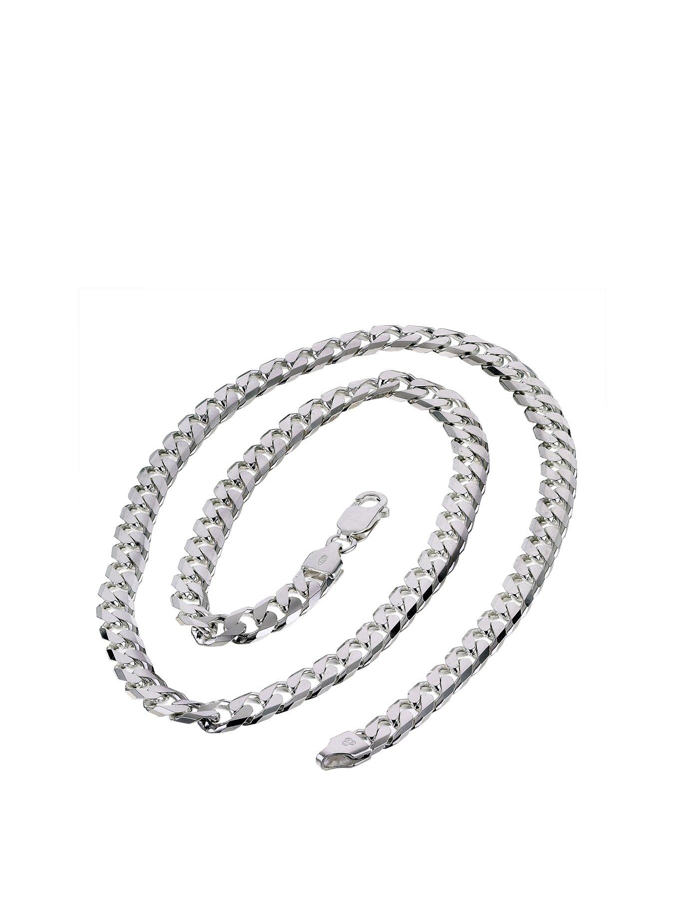 Ernest Jones Sterling Silver Necklace. 20 Inch Curb Chain