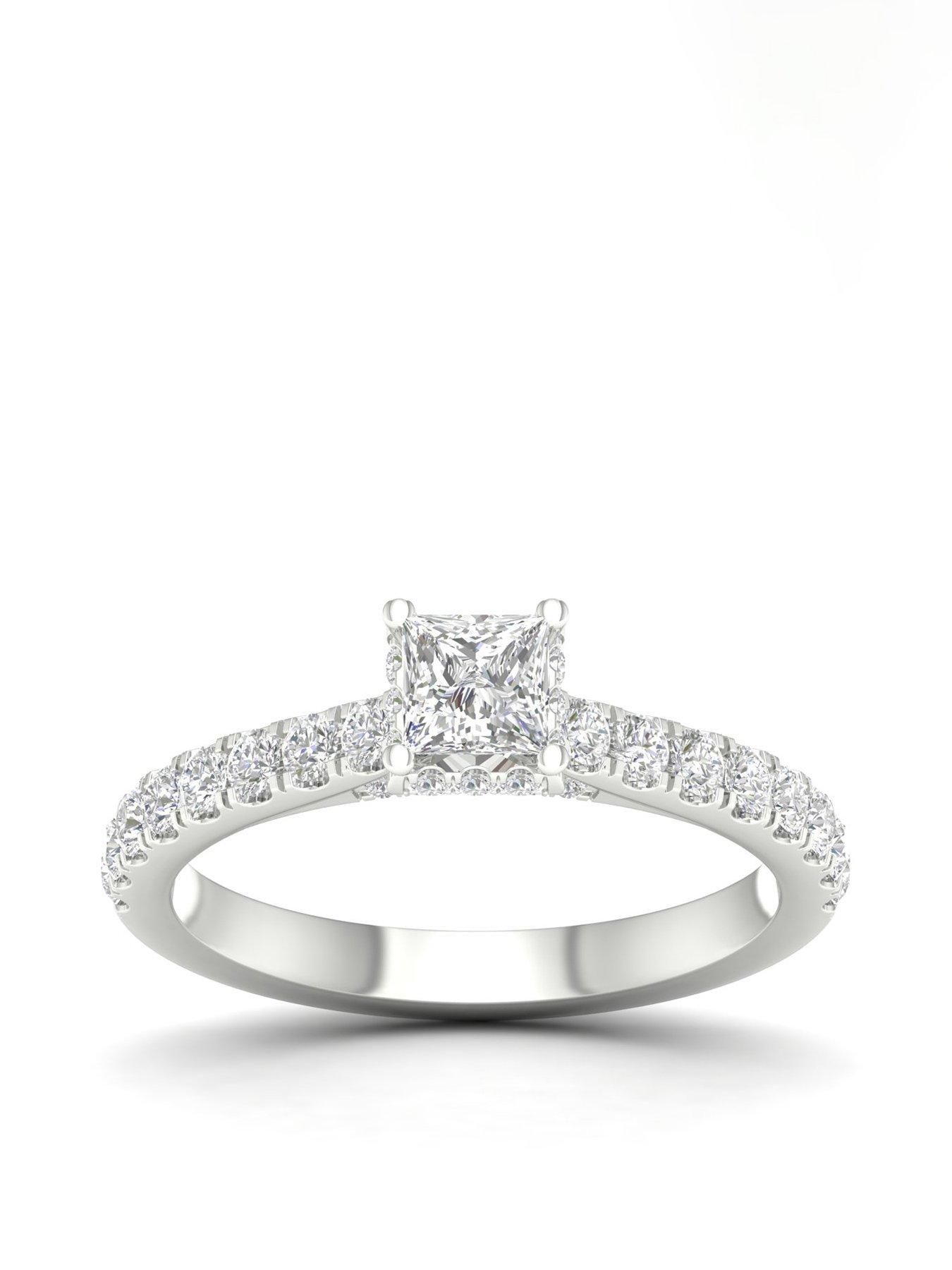 Product photograph of Ernest Jones 18ct White Gold Platinum 1ct Diamond Solitaire Ring from very.co.uk