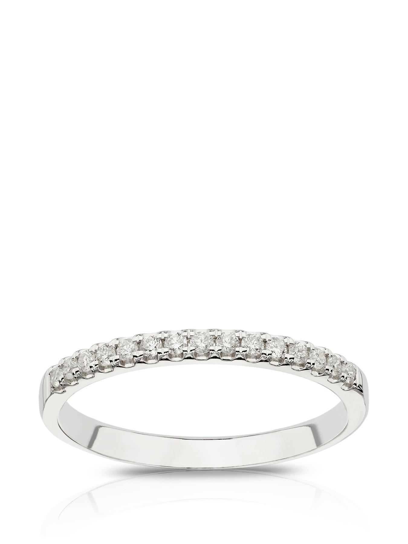 Product photograph of Ernest Jones 14ct White Gold Ring 0 15ct Diamond Claw Set Eternity Engagement Ring from very.co.uk