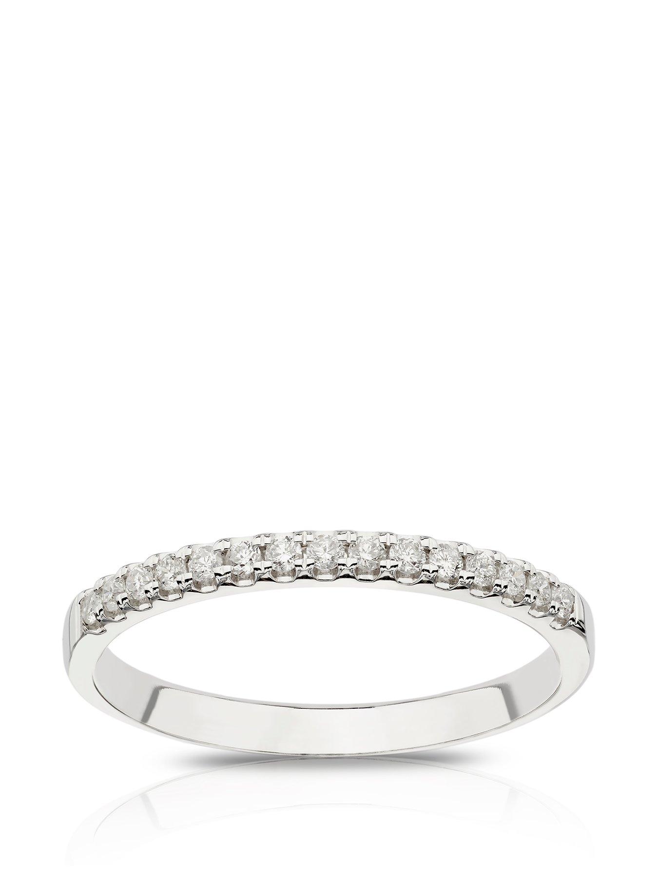 Product photograph of Ernest Jones 14ct White Gold 0 15ct Diamond Claw Set Eternity Ring from very.co.uk