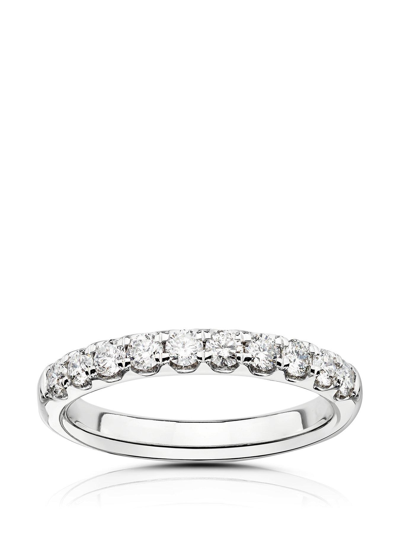 Product photograph of Ernest Jones 14ct White Gold 0 50ct Diamond Claw Set Eternity Ring from very.co.uk