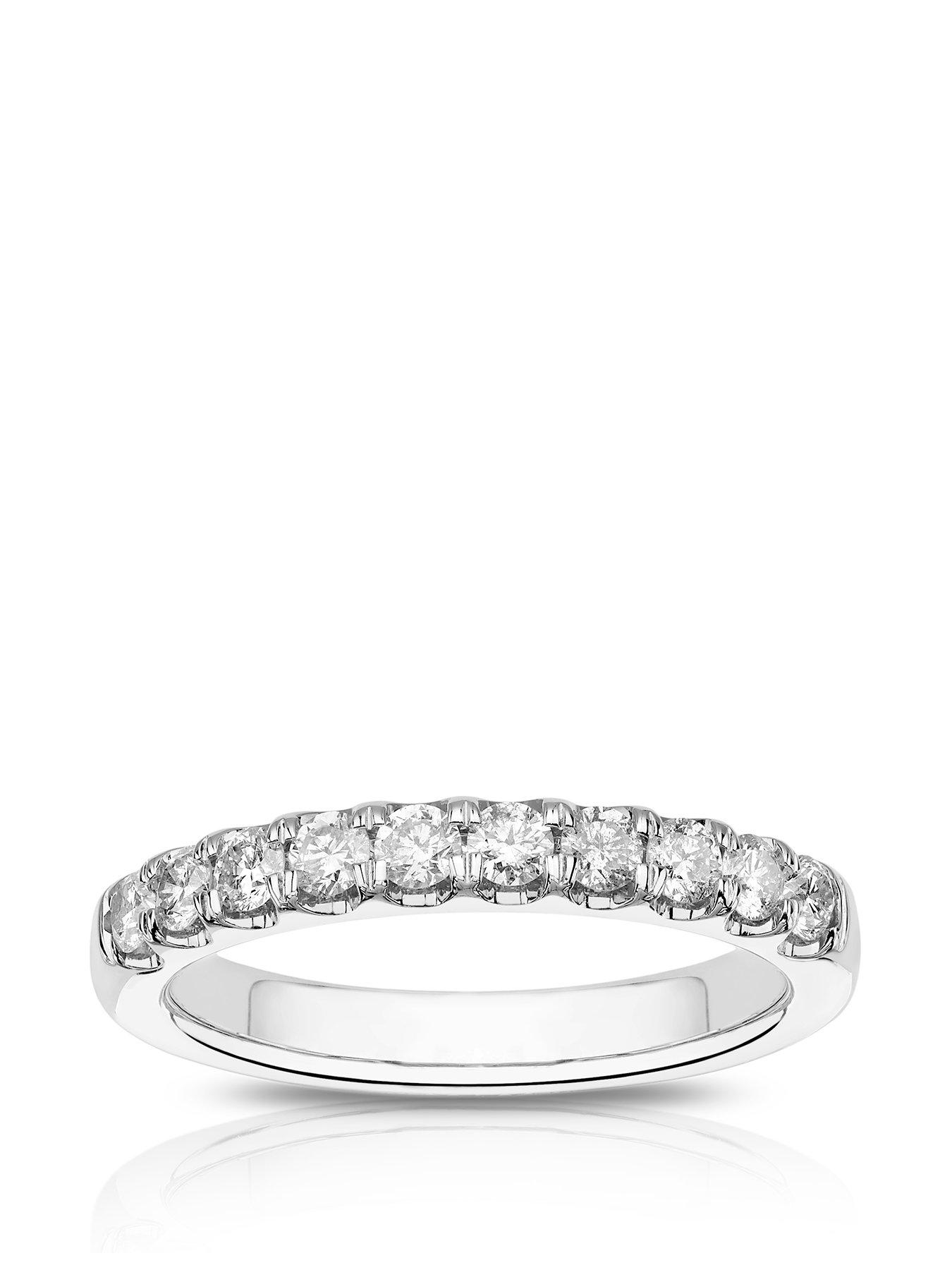 Product photograph of Ernest Jones Platinum 0 50ct Diamond Claw Set Eternity Ring from very.co.uk