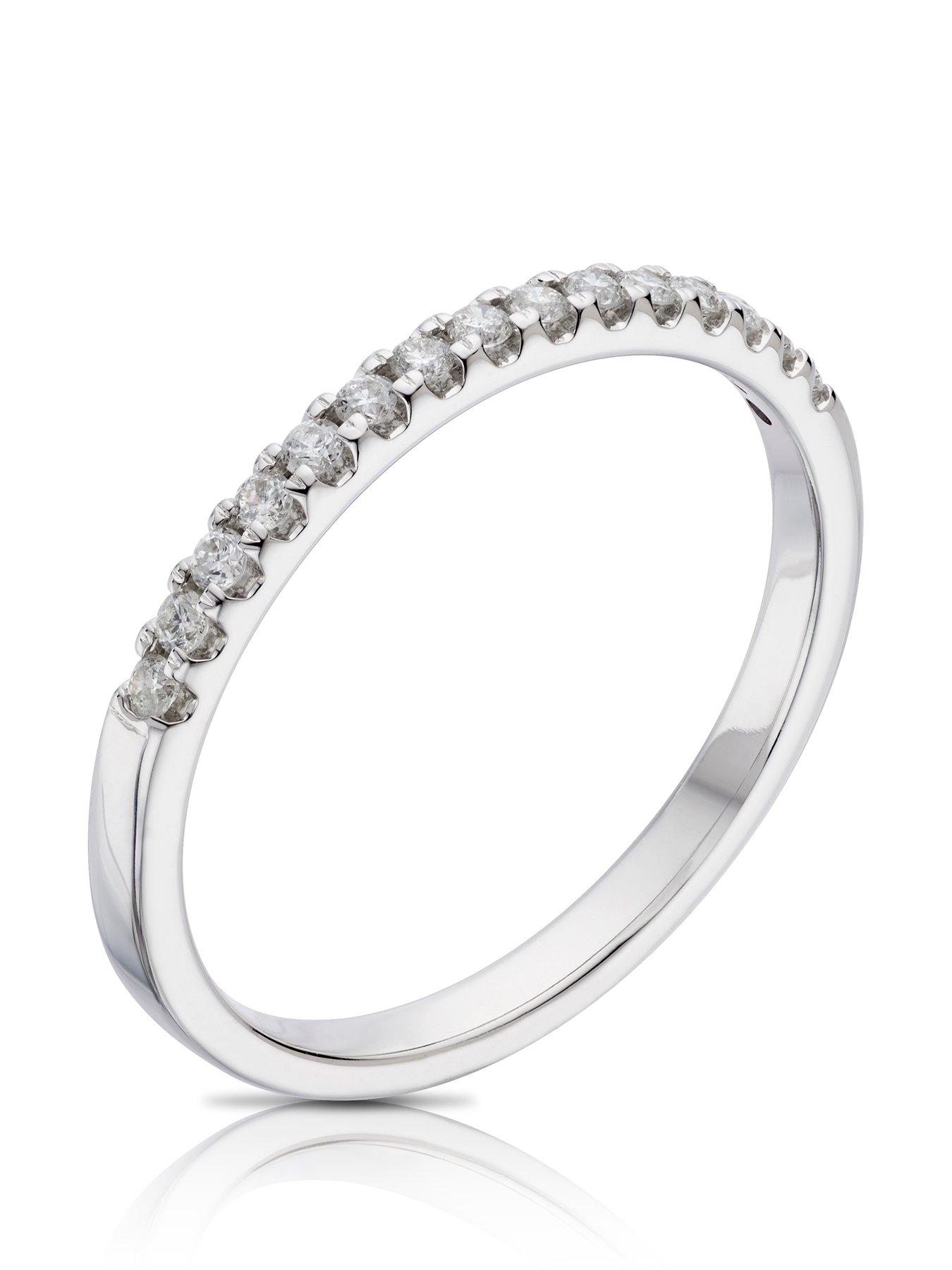 Platinum 0.15ct Diamond Claw Set Eternity Ring