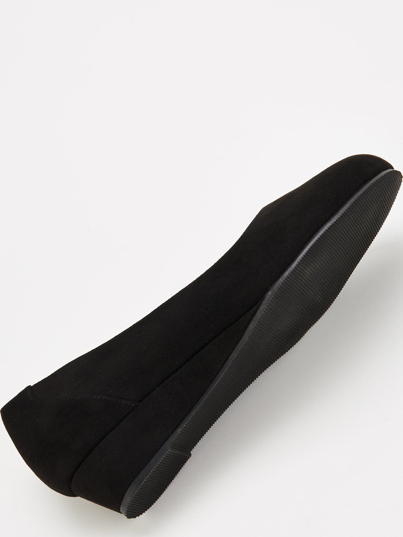 Image 5 of 7 of V by Very Comfort Wide Fit Comfort Wedge Court Shoe - Black