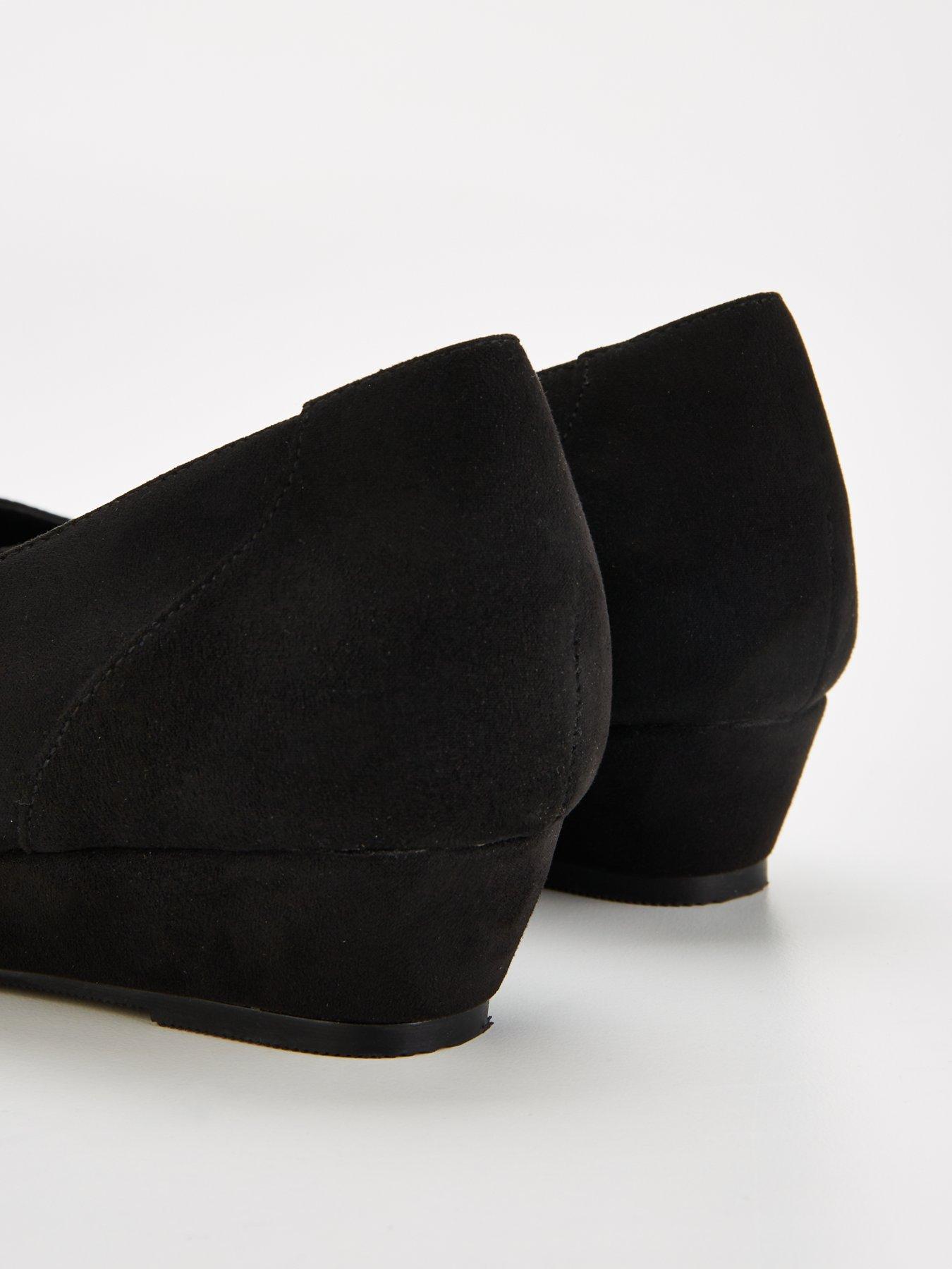Image 7 of 7 of V by Very Comfort Wide Fit Comfort Wedge Court Shoe - Black