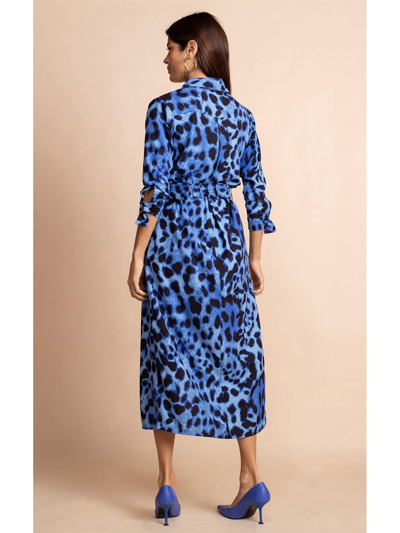 Blue animal print dress uk hotsell