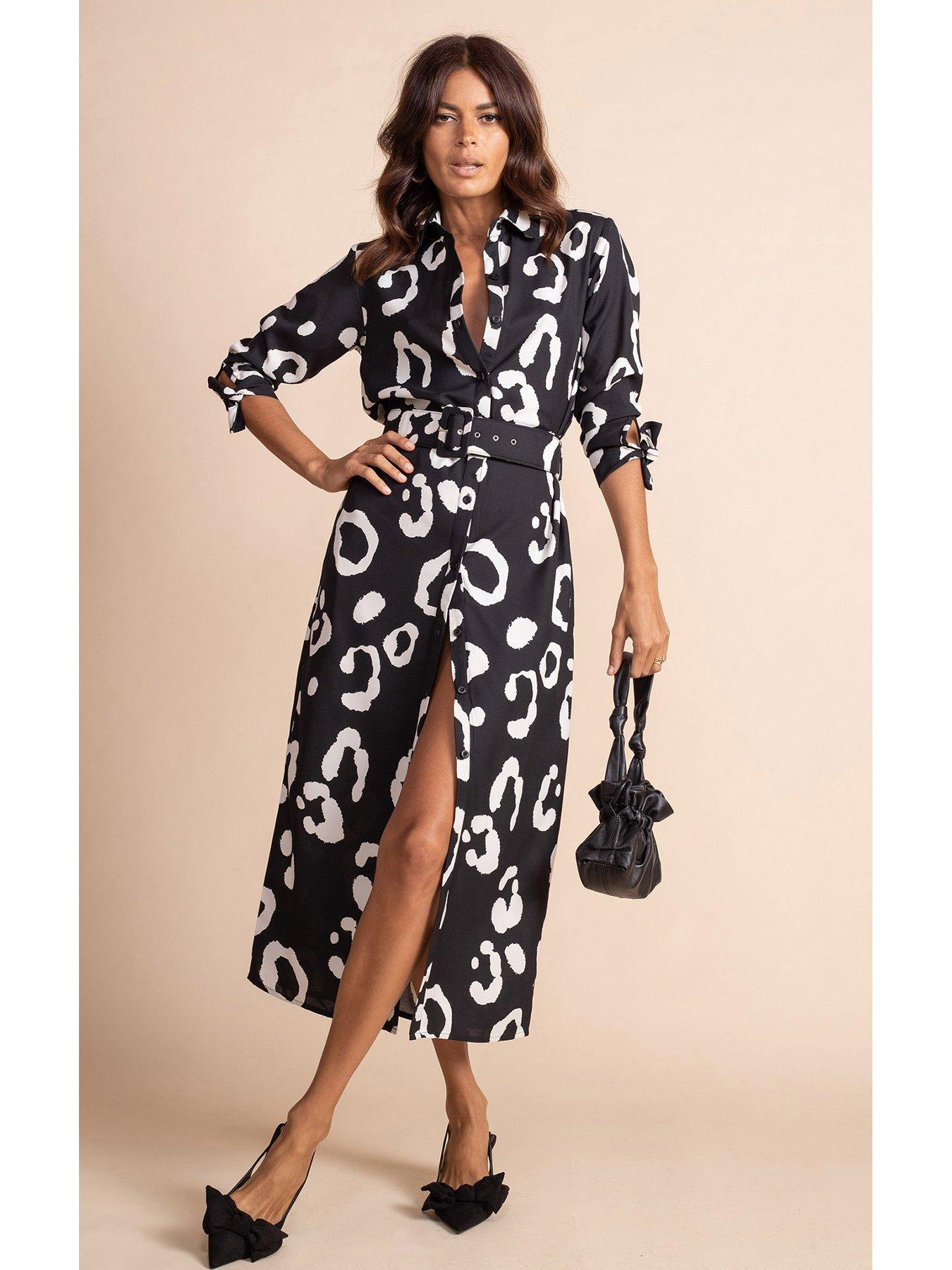 Animal midi shirt dress hotsell