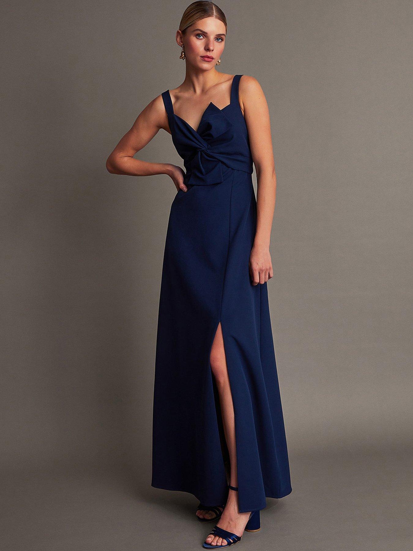 Monsoon Molly Knot Dress Blue Very