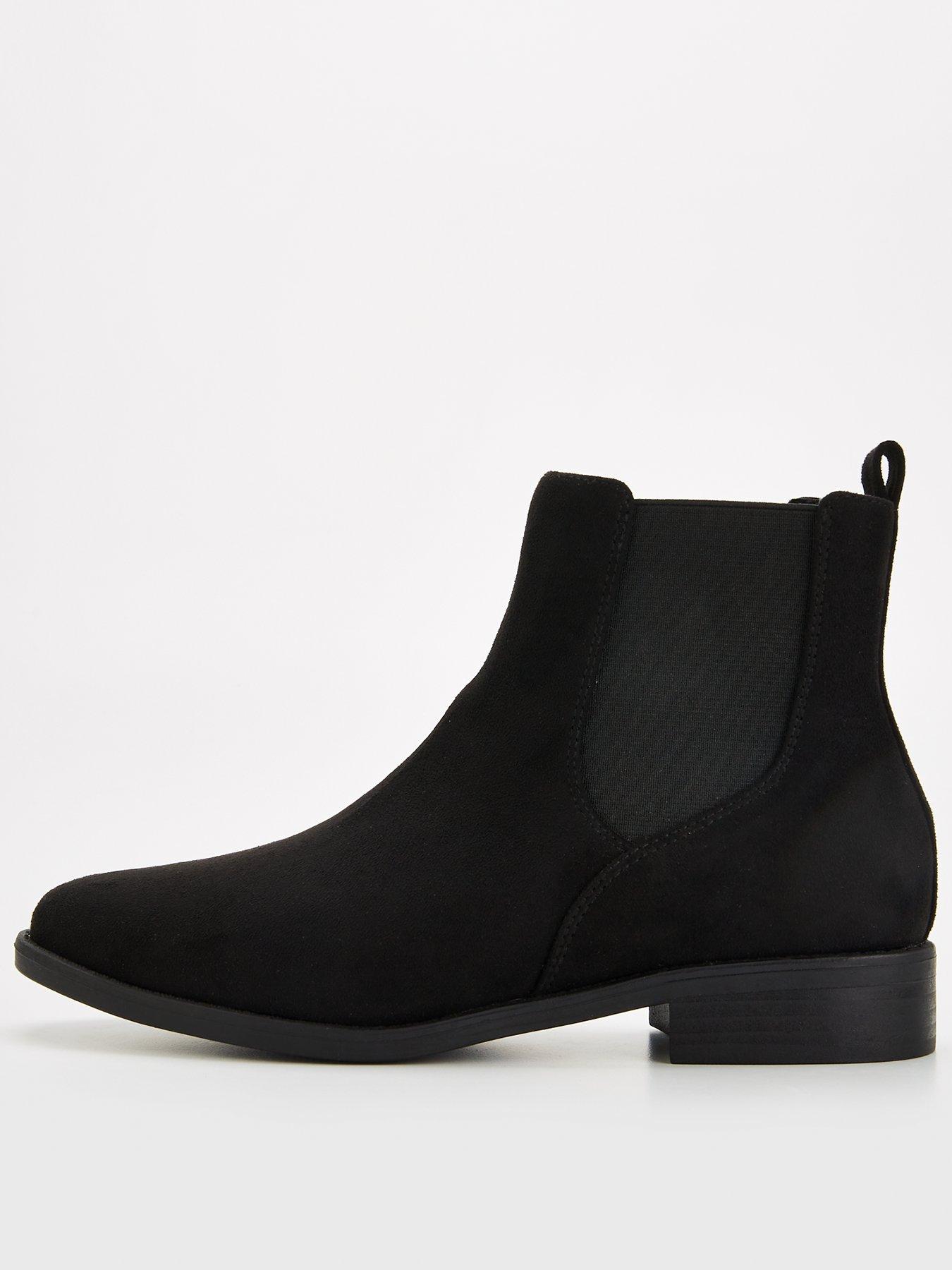 Everyday Extra Wide Fit Flat Ankle Boot Black Very