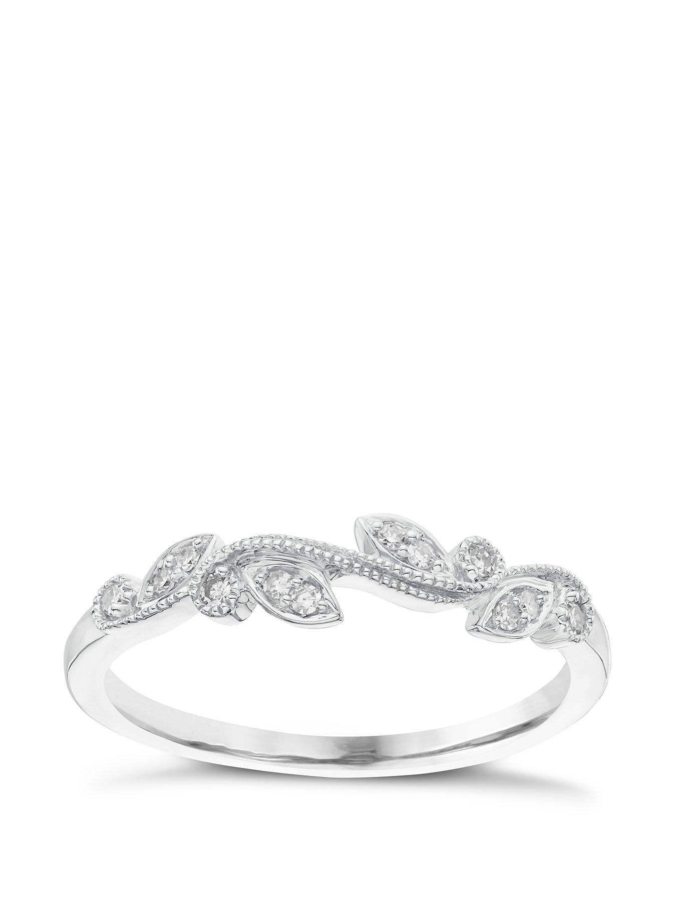 Product photograph of Ernest Jones 9ct White Gold Diamond Ring from very.co.uk