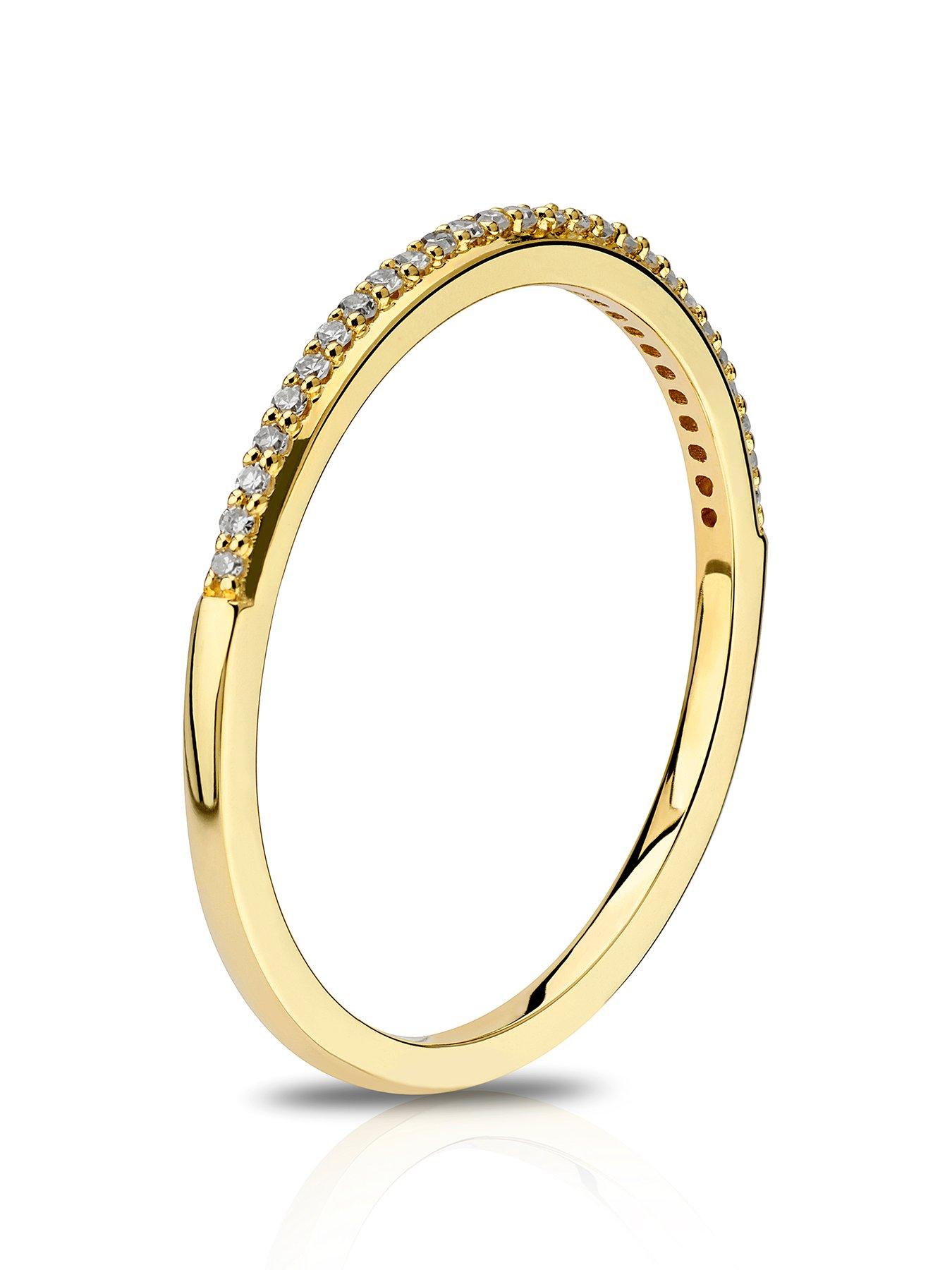 Image 2 of 4 of Ernest Jones 9ct Yellow Gold Diamond Pave Engagement Ring