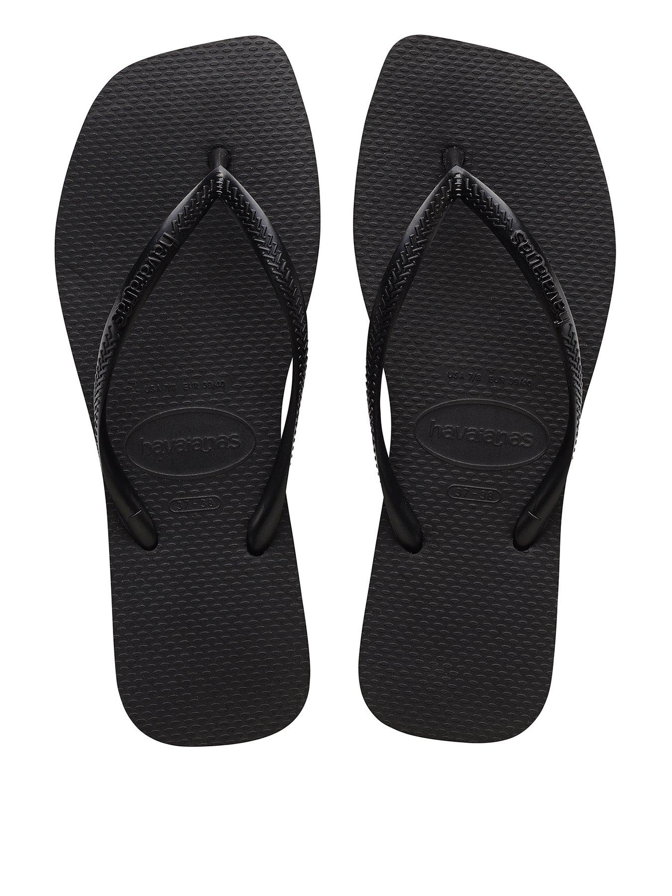 Havaianas Square Toe Flip Flops - Black | Very.co.uk