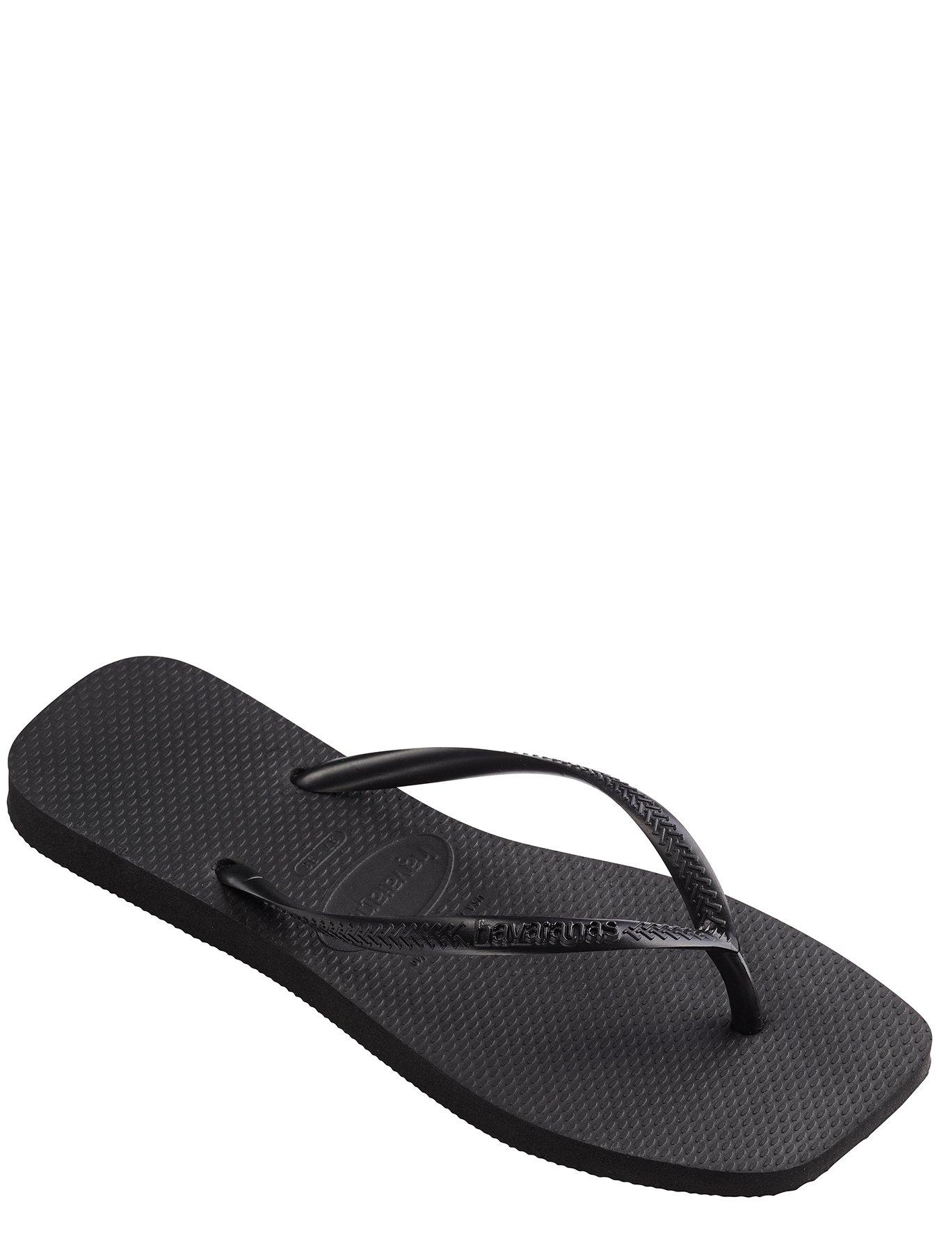 Havaianas Square Toe Flip Flops - Black | Very.co.uk