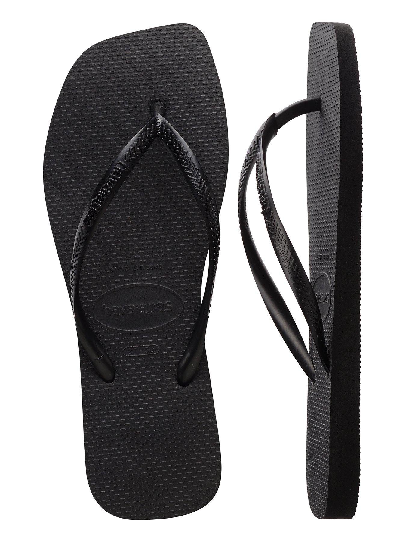 Havaianas Square Toe Flip Flops - Black | Very.co.uk