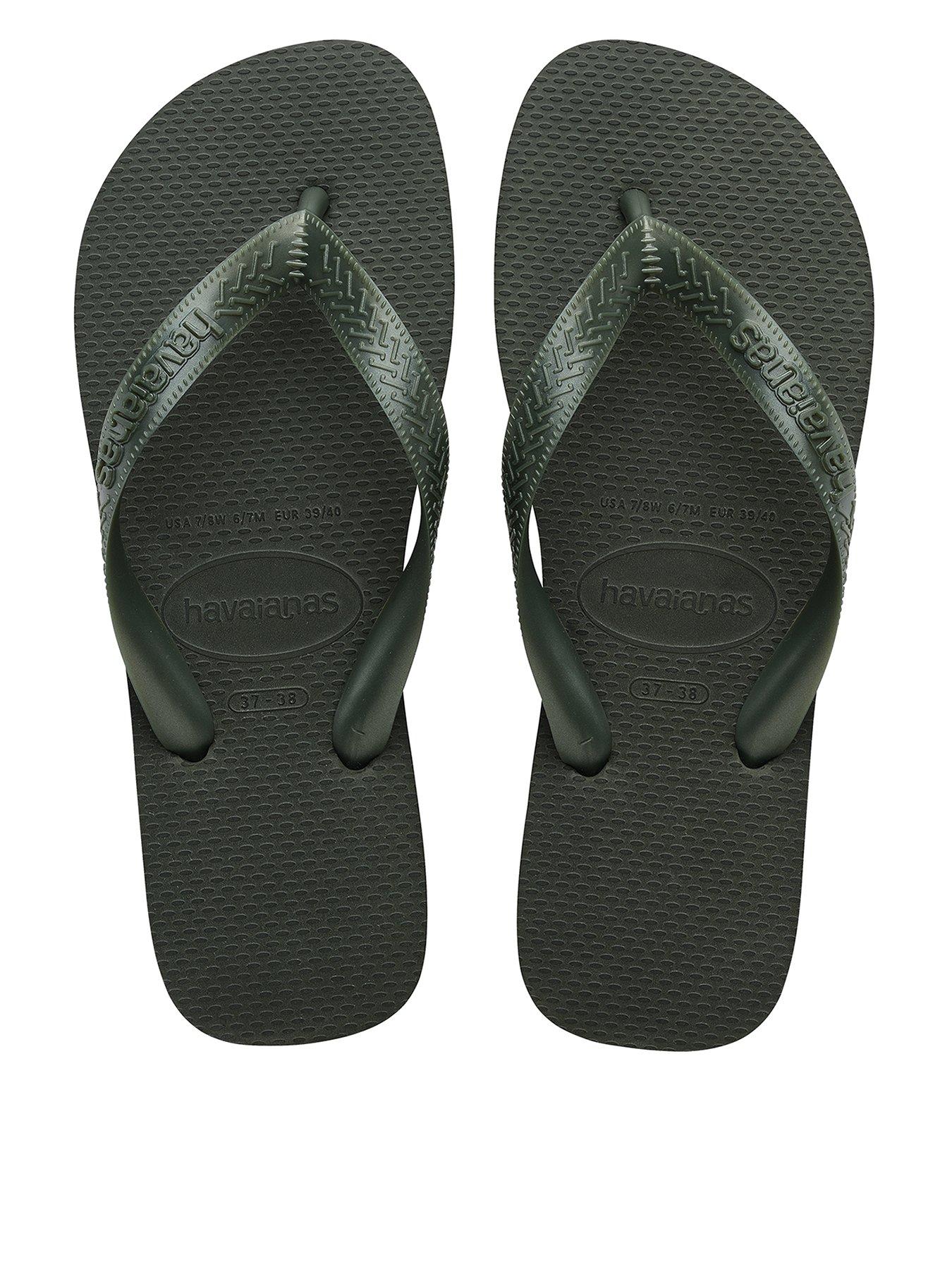 Havaianas Black Top Flip Flops Wide Strap Sandals Womens Size 6