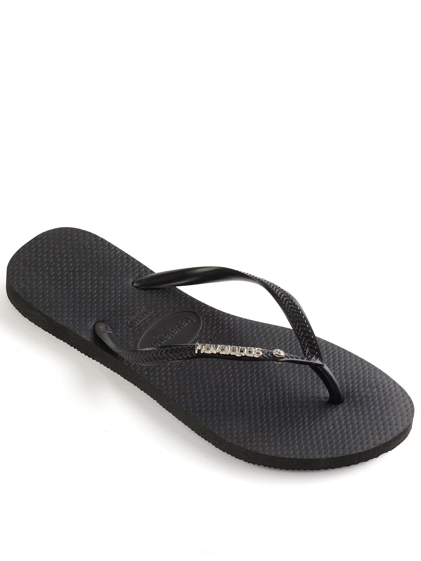 havaianas-slim-metal-logo-crystal-flip-flop-black