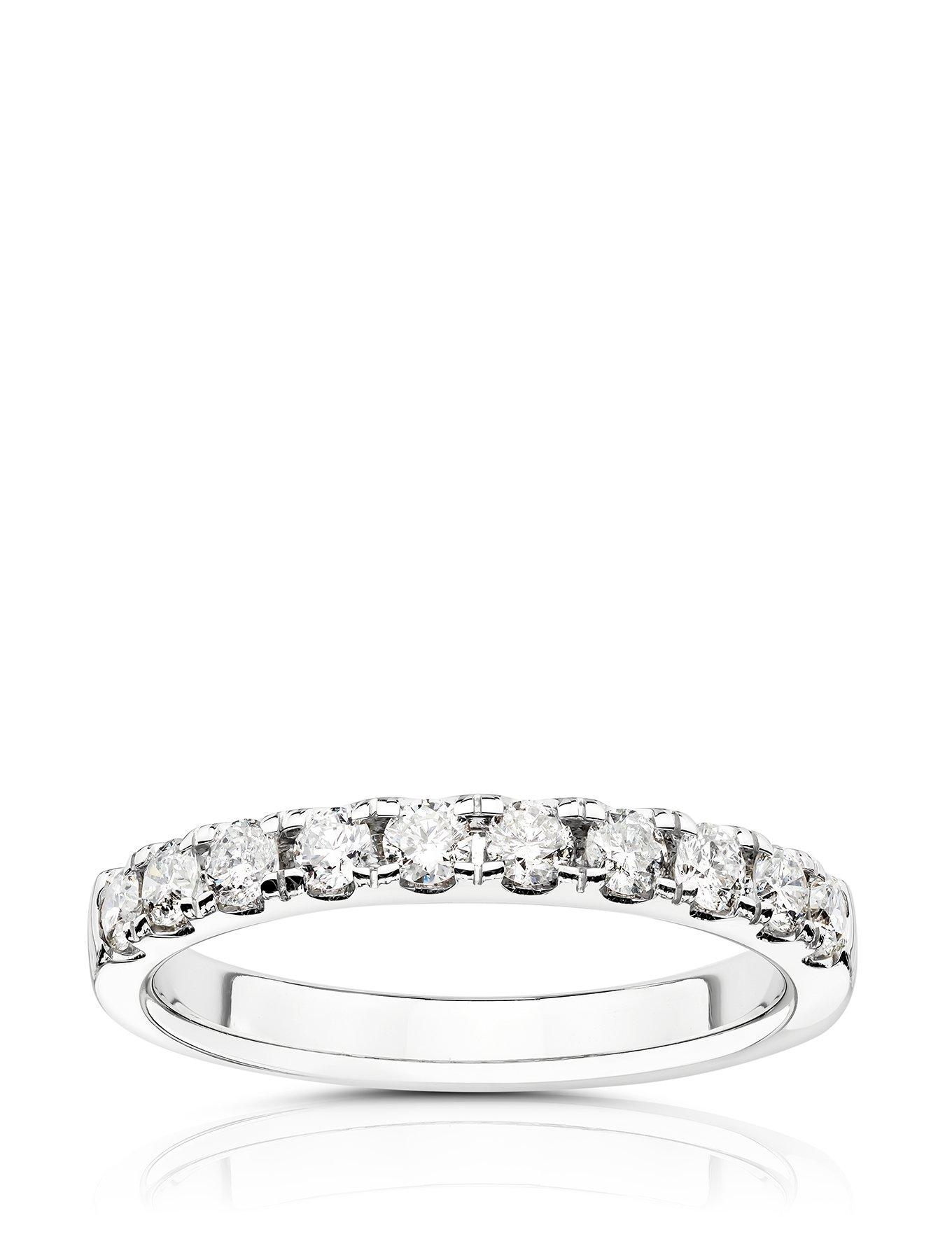 Product photograph of Ernest Jones 18ct White Gold 0 50ct Diamond Claw Set Eternity Ring from very.co.uk