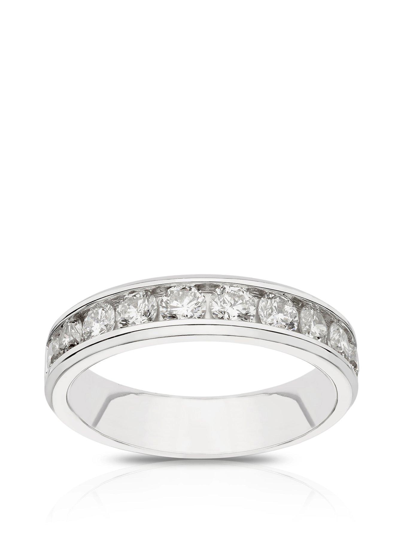 Product photograph of Ernest Jones Platinum Engagement Ring 1ct Diamond Channel Set Eternity Ring from very.co.uk