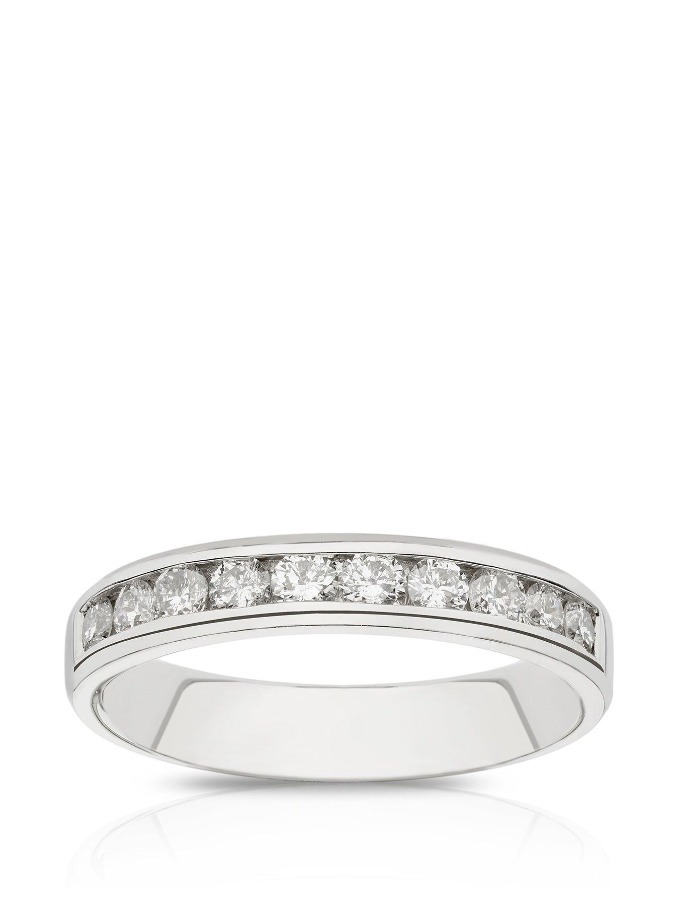 Product photograph of Ernest Jones Platinum 0 50ct Diamond Channel Set Eternity Ring from very.co.uk