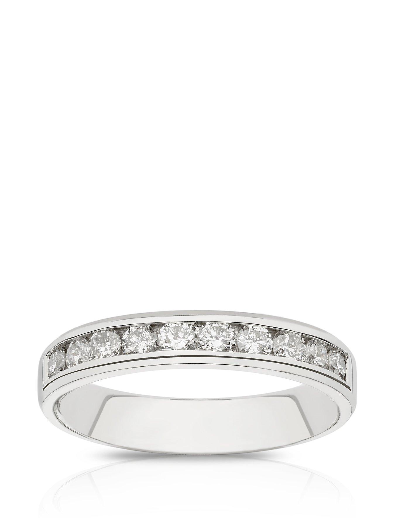 Image 1 of 6 of Ernest Jones Platinum Engagement Ring. 0.50ct Diamond Channel Set Eternity Ring