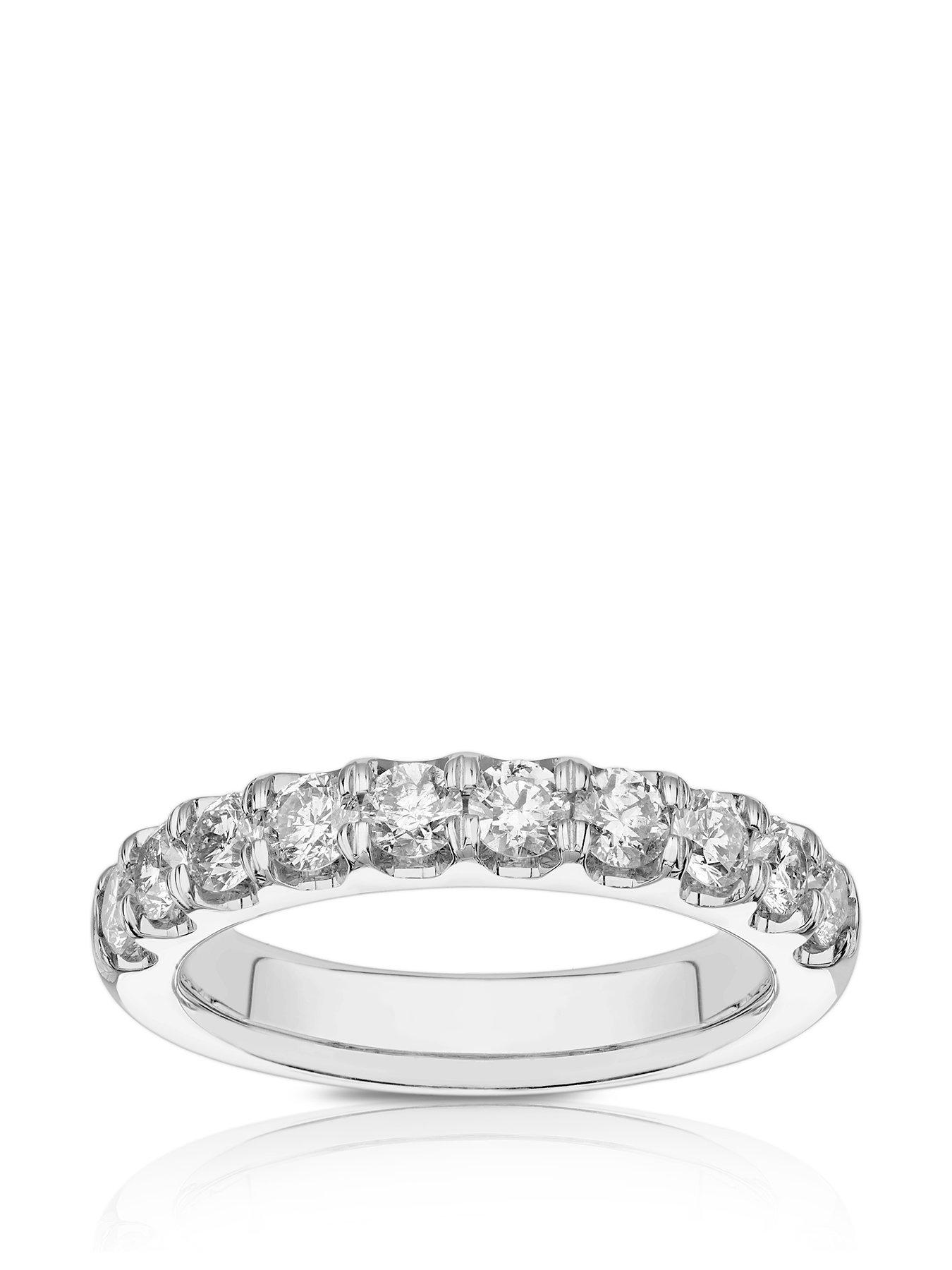 Product photograph of Ernest Jones Platinum 1ct Diamond Claw Set Eternity Ring from very.co.uk