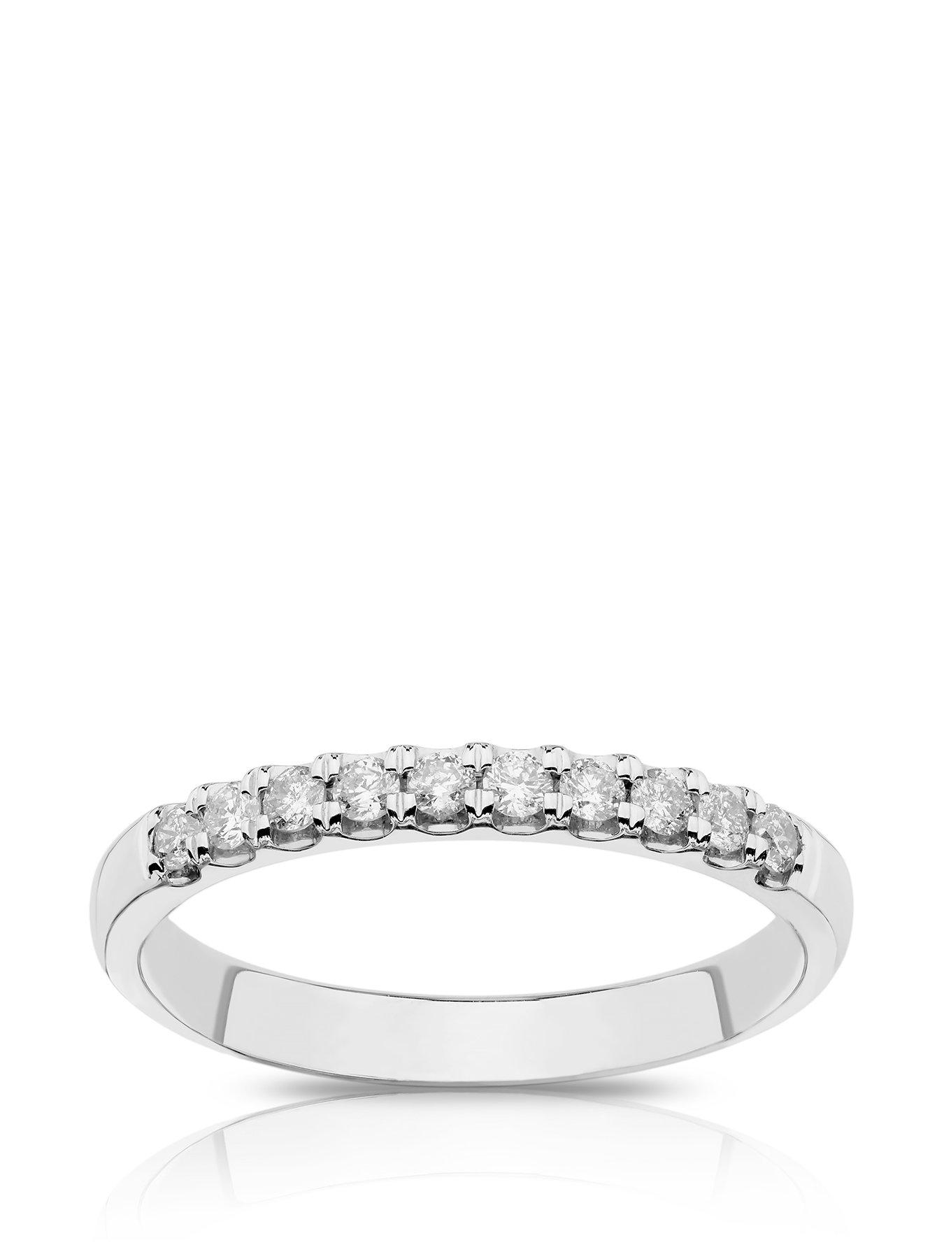 Product photograph of Ernest Jones Platinum 0 25ct Diamond Claw Set Eternity Ring from very.co.uk