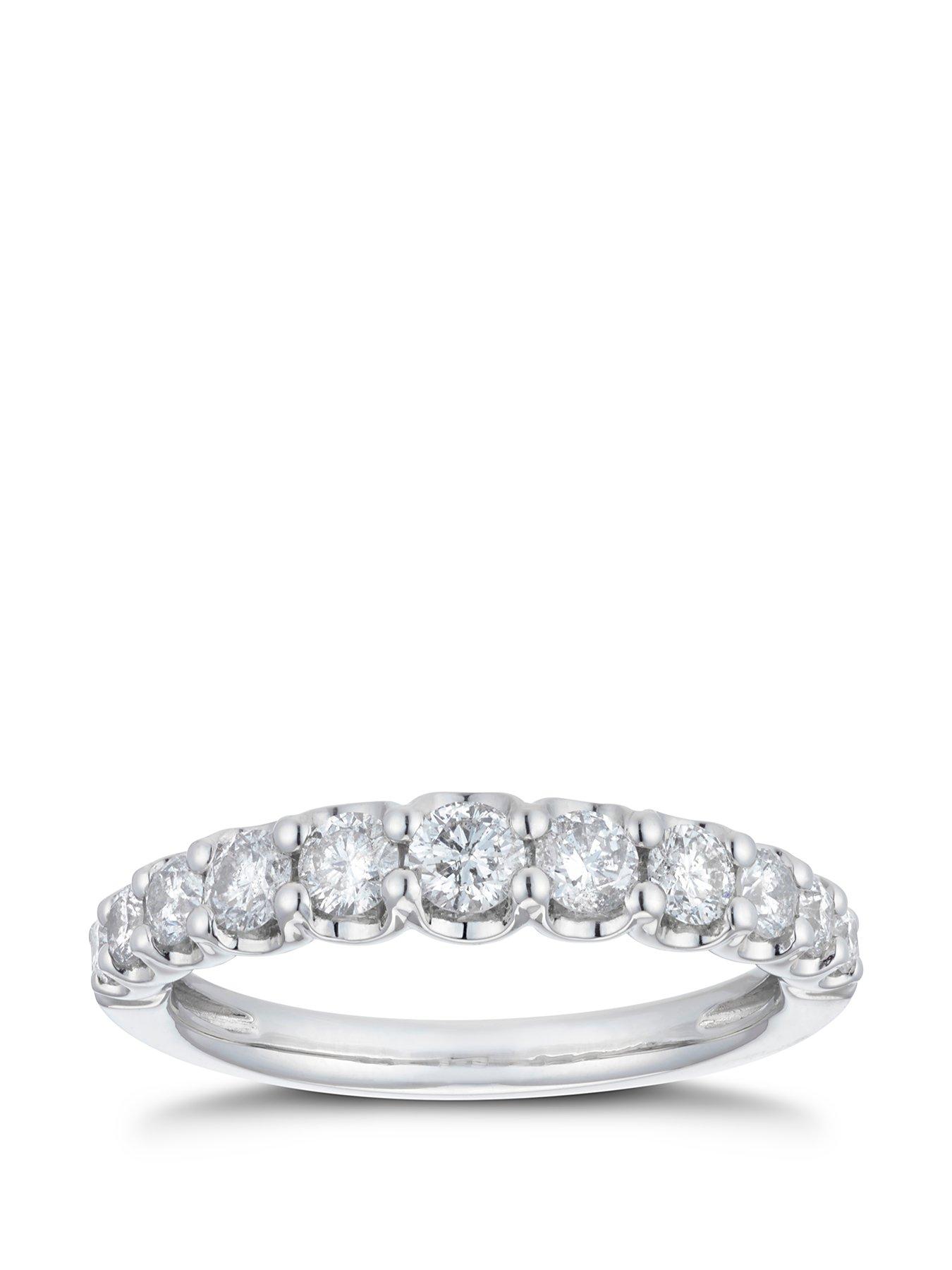 Product photograph of Ernest Jones Platinum 0 75ct Diamond Gradient Eternity Ring from very.co.uk