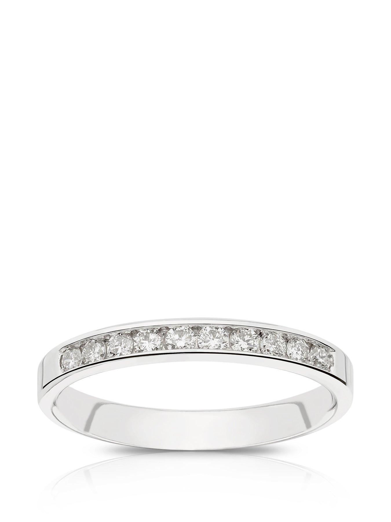 Product photograph of Ernest Jones Platinum 0 25ct Diamond Channel Set Eternity Ring from very.co.uk