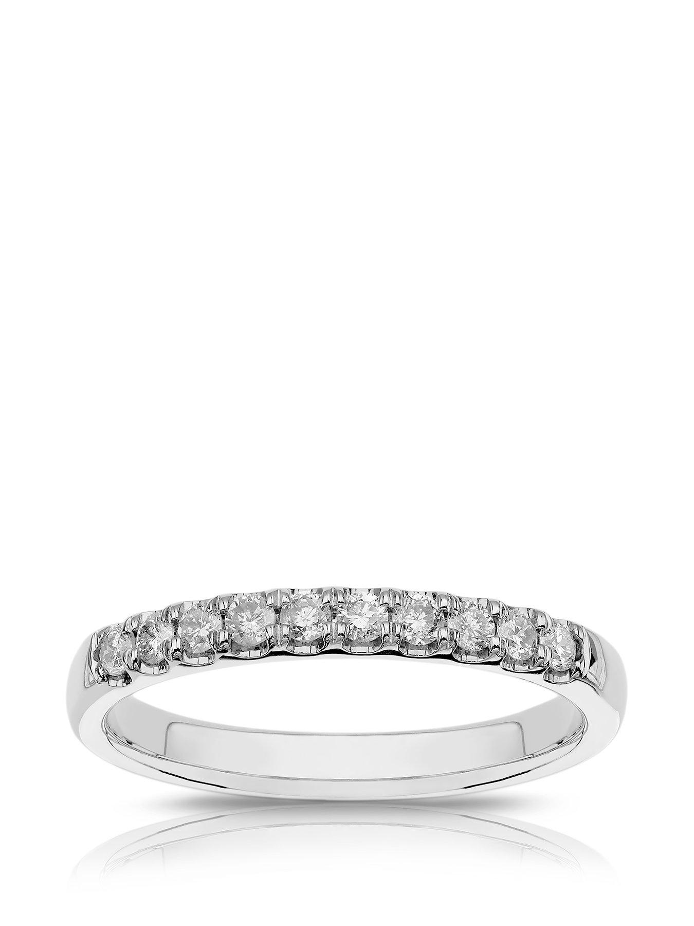 Image 1 of 5 of Ernest Jones 18ct White Gold Engagement Ring. 0.25ct Diamond Claw Set Eternity Ring