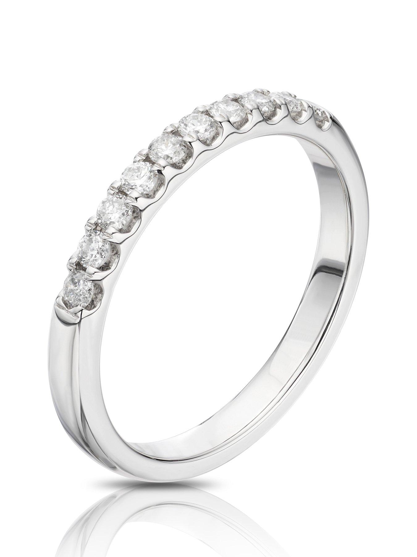 Image 2 of 5 of Ernest Jones 18ct White Gold Engagement Ring. 0.25ct Diamond Claw Set Eternity Ring