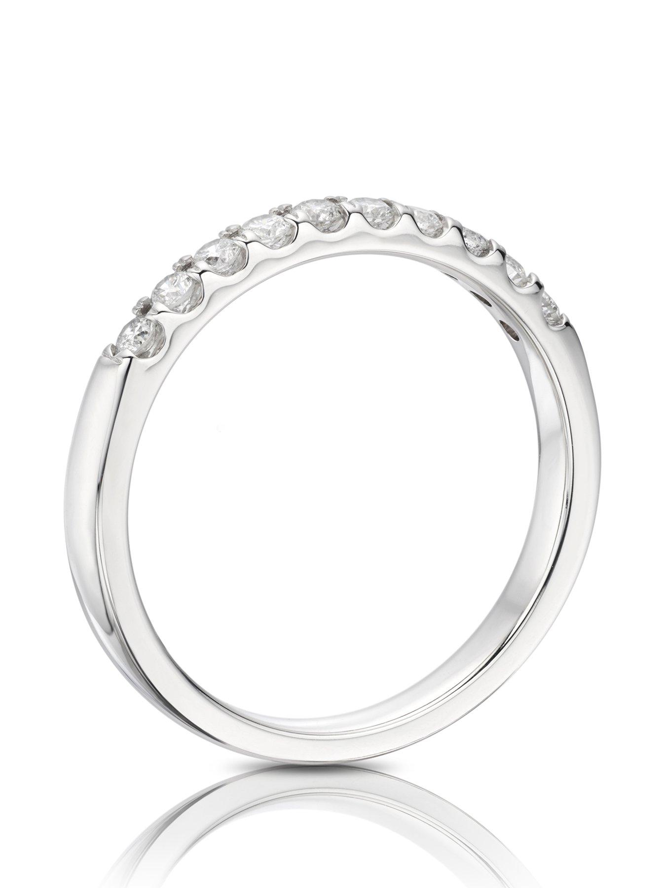 Image 3 of 5 of Ernest Jones 18ct White Gold Engagement Ring. 0.25ct Diamond Claw Set Eternity Ring