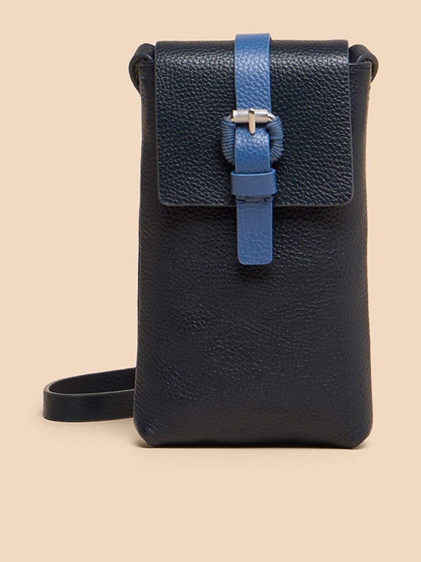 White Stuff Clara Buckle Leather Phone Bag Navy very