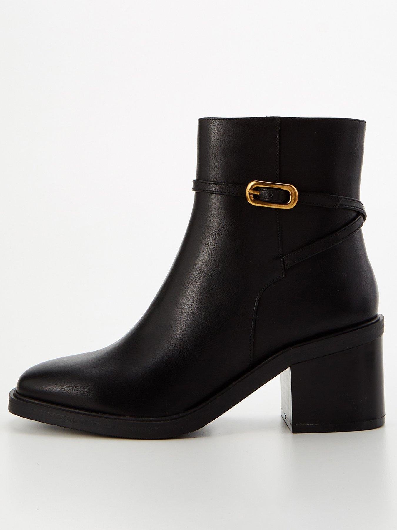 Black flat heel ankle boots best sale