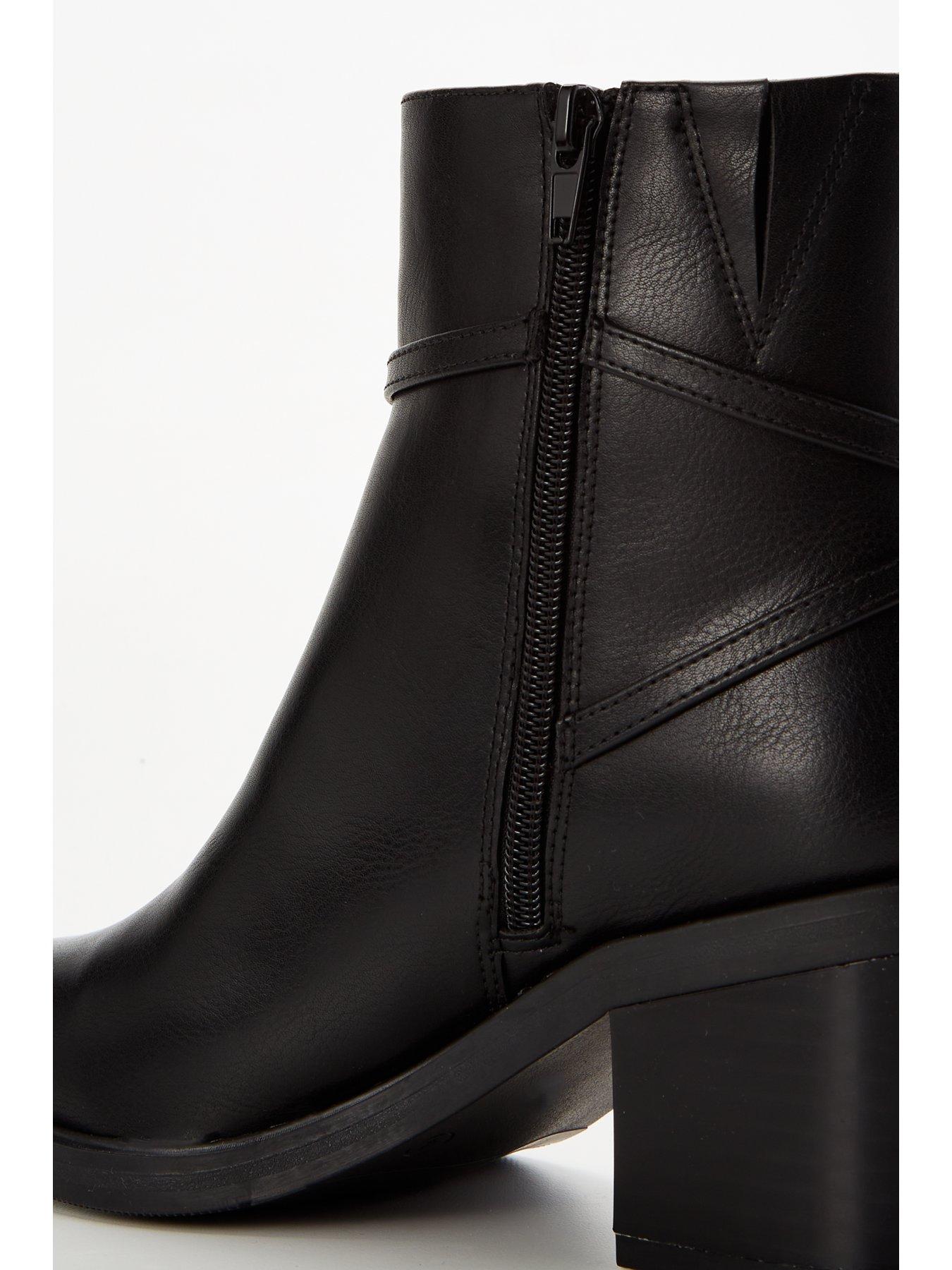 Wide fit block heel ankle boots hotsell