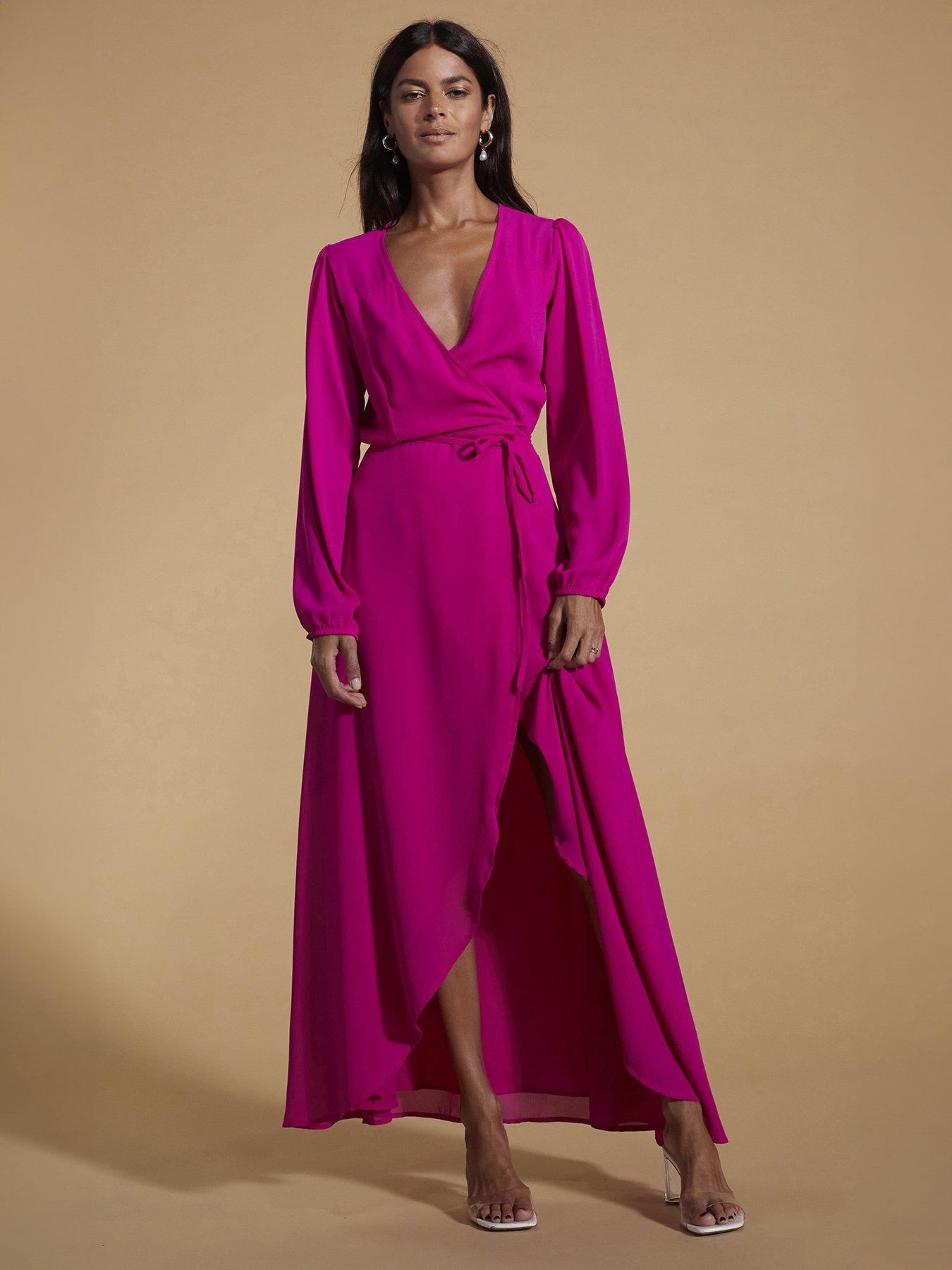 undefined Jagger Wrap Maxi Dress - Magenta