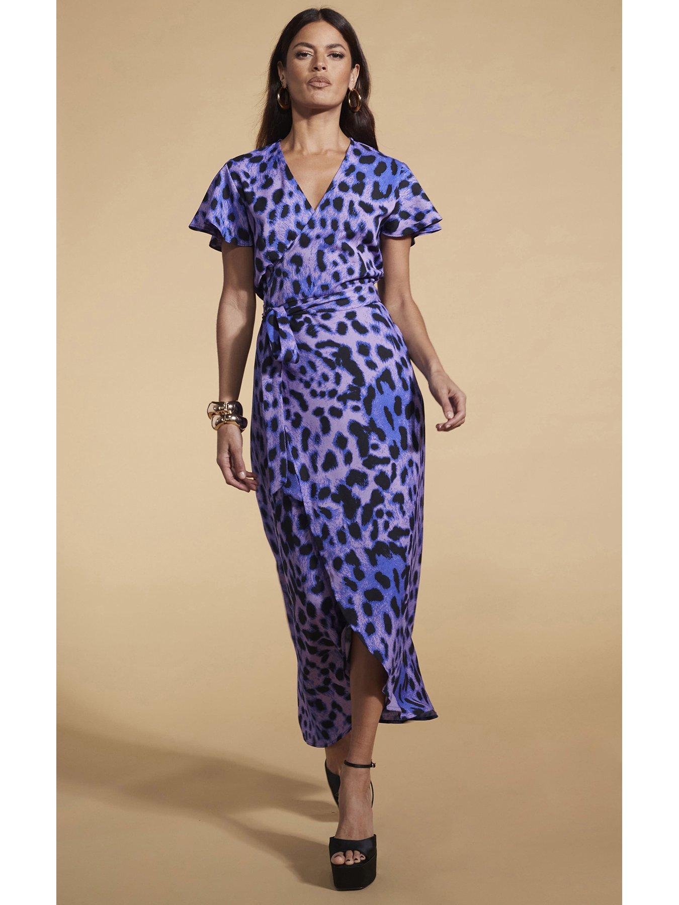 undefined Leopard Print Cayenne Wrap Dress - Lilac