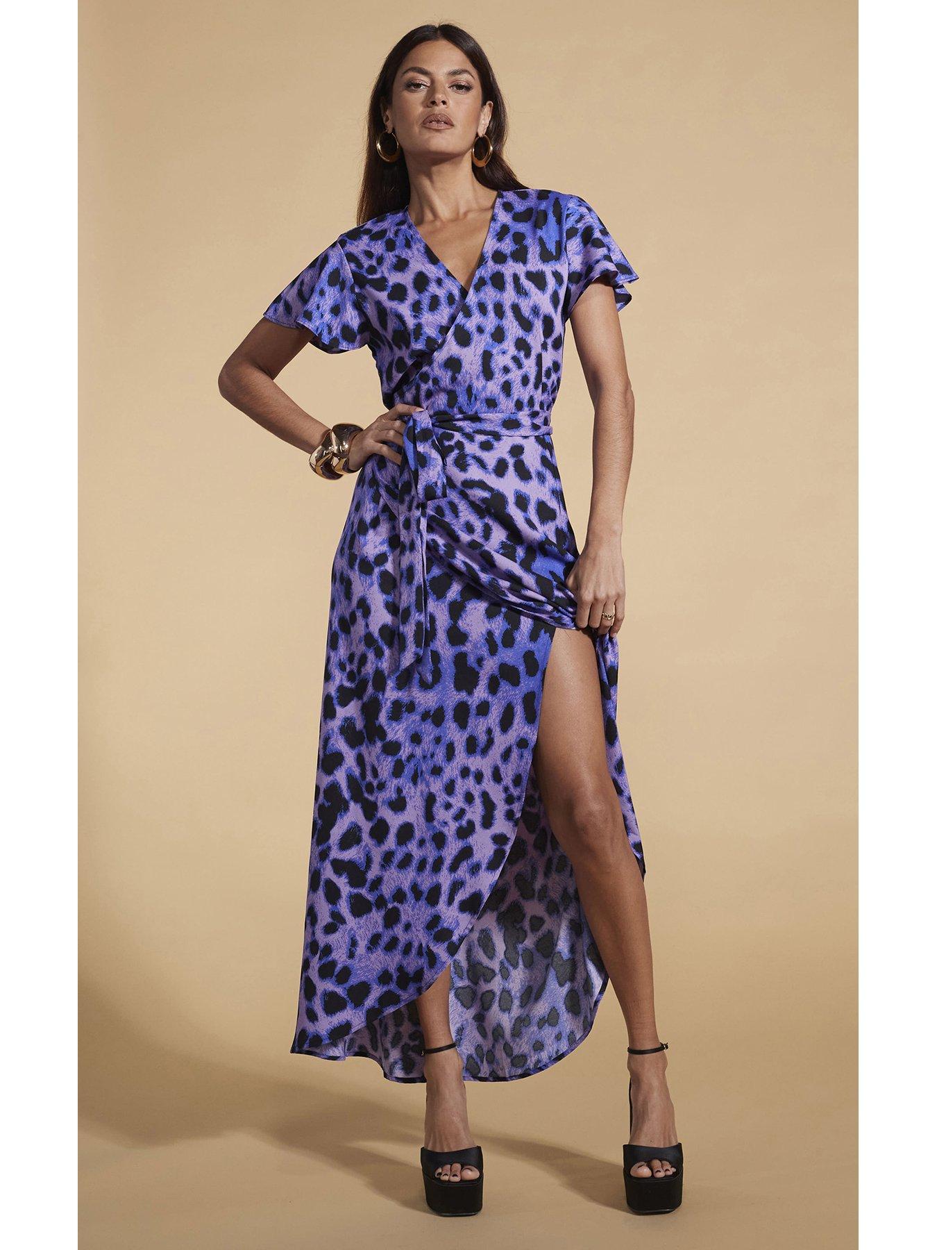 Dancing Leopard Leopard Print Cayenne Wrap Dress Lilac Very