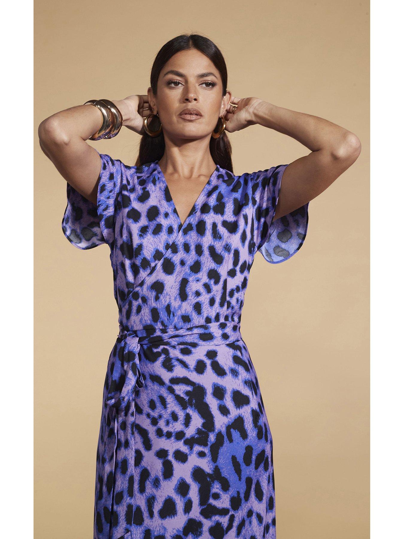 Dancing Leopard Leopard Print Cayenne Wrap Dress Lilac