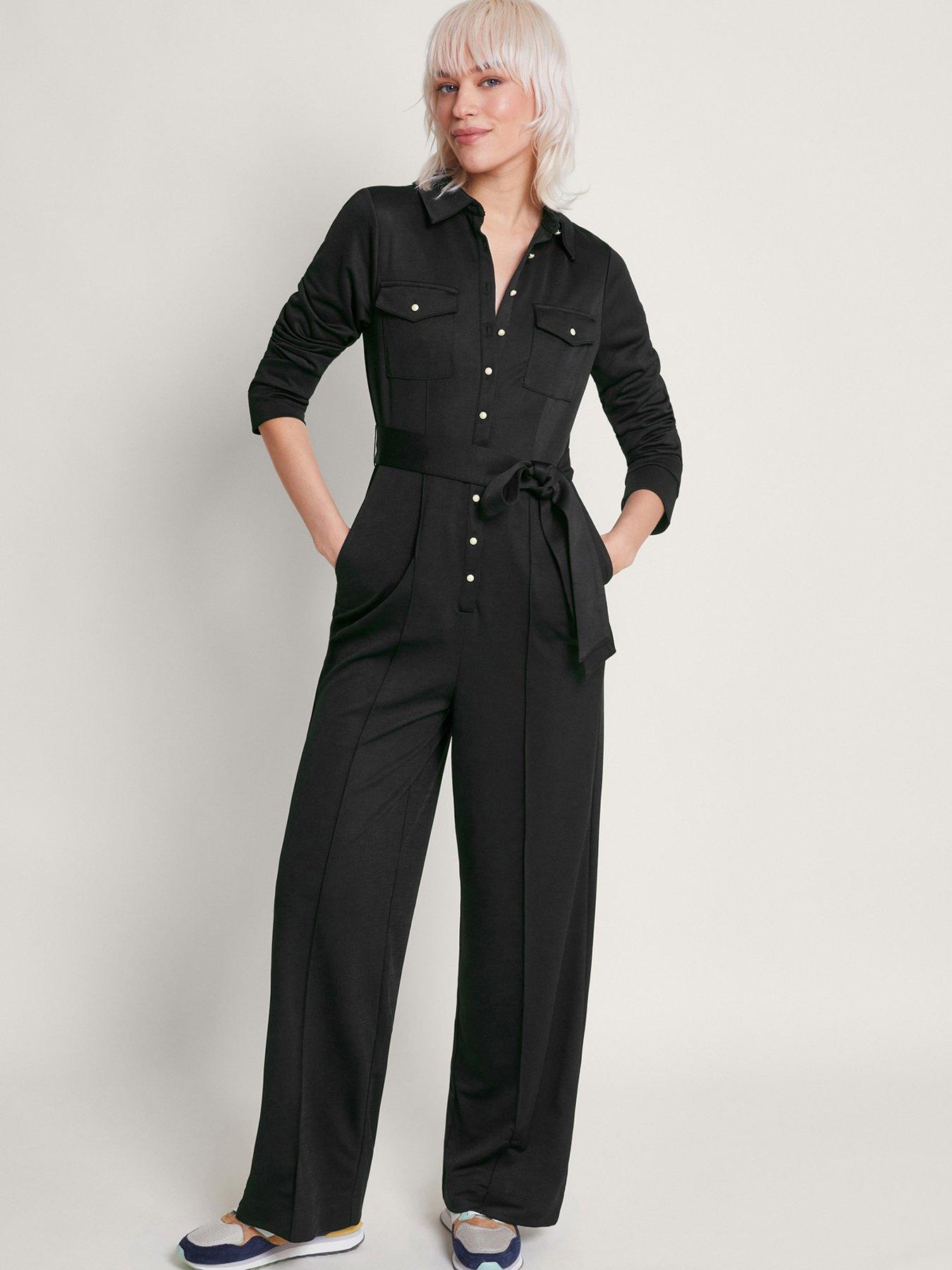 Lainey Jersey Jumpsuit in PURE BLACK