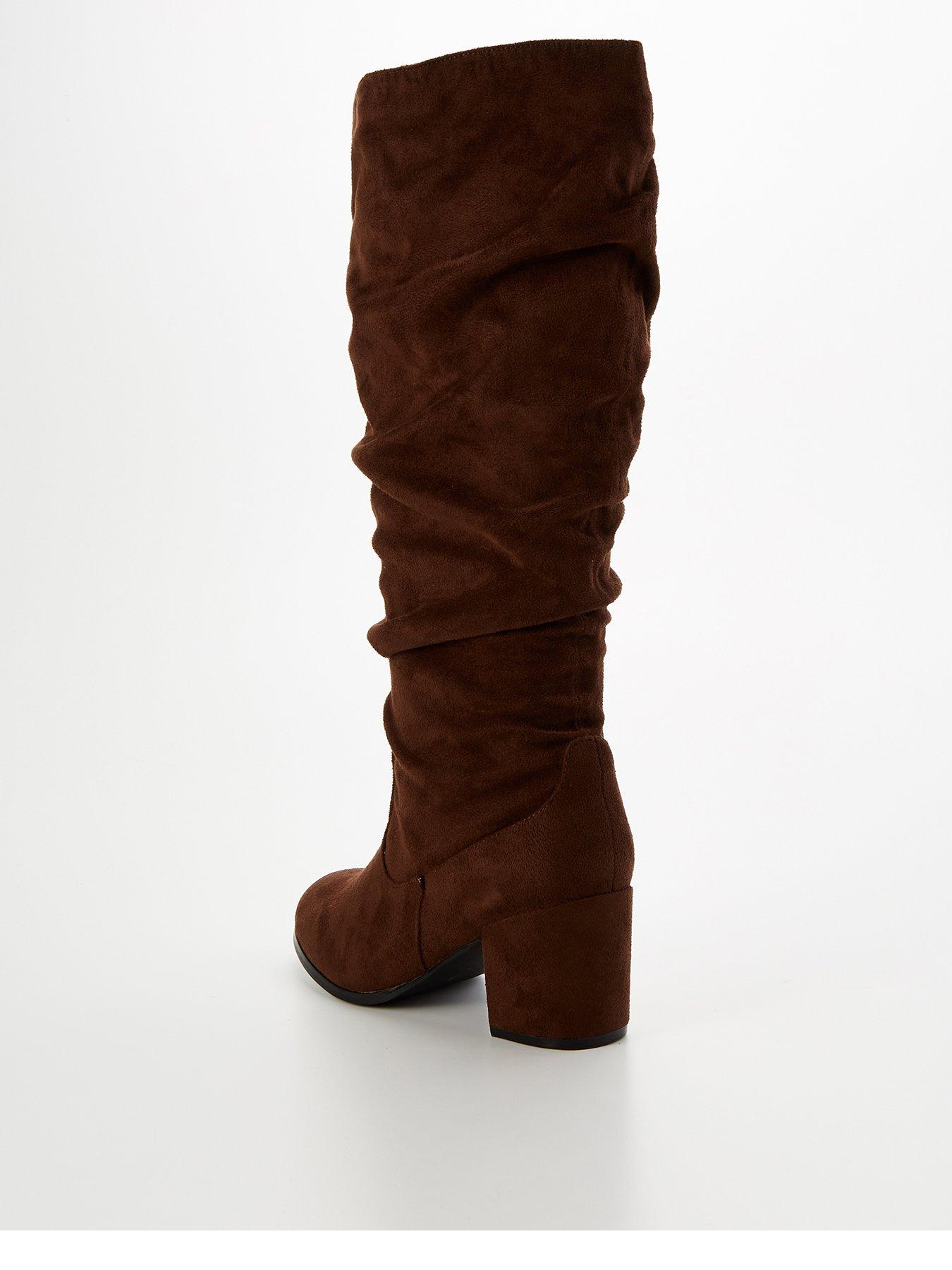 Knee length boots wide calf fitting best sale