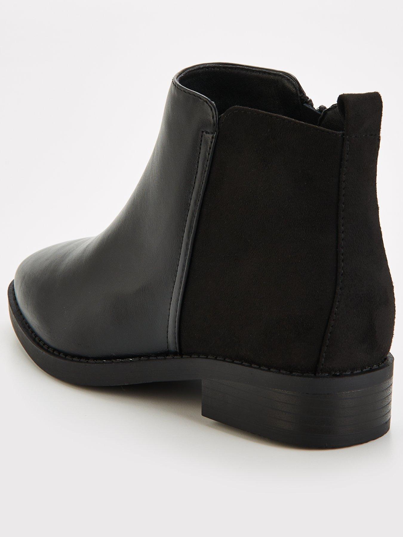 Everyday Extra Wide Fit Flat Ankle Boot Black Very
