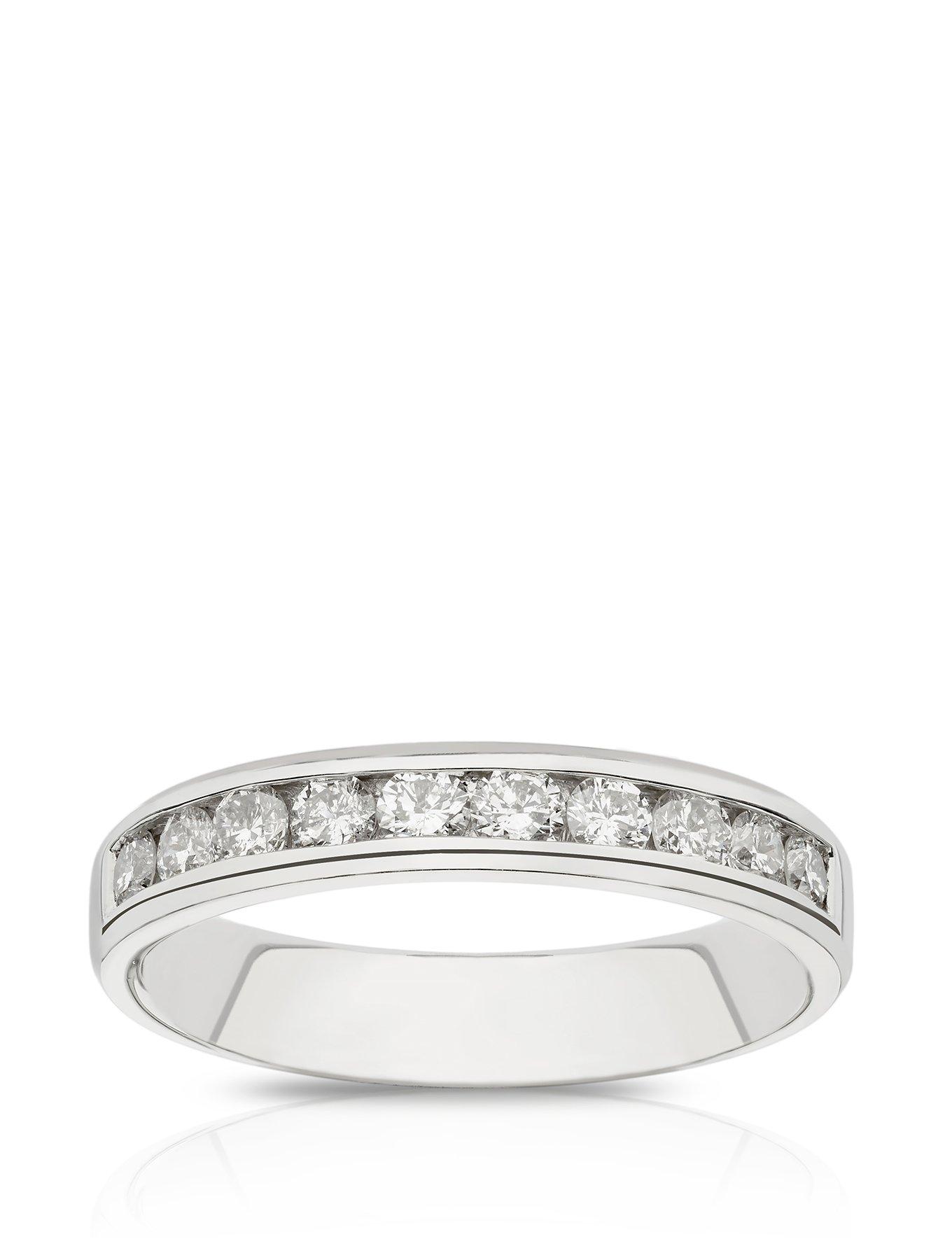 Product photograph of Ernest Jones 14ct White Gold 0 50ct Diamond Channel Set Eternity Ring from very.co.uk