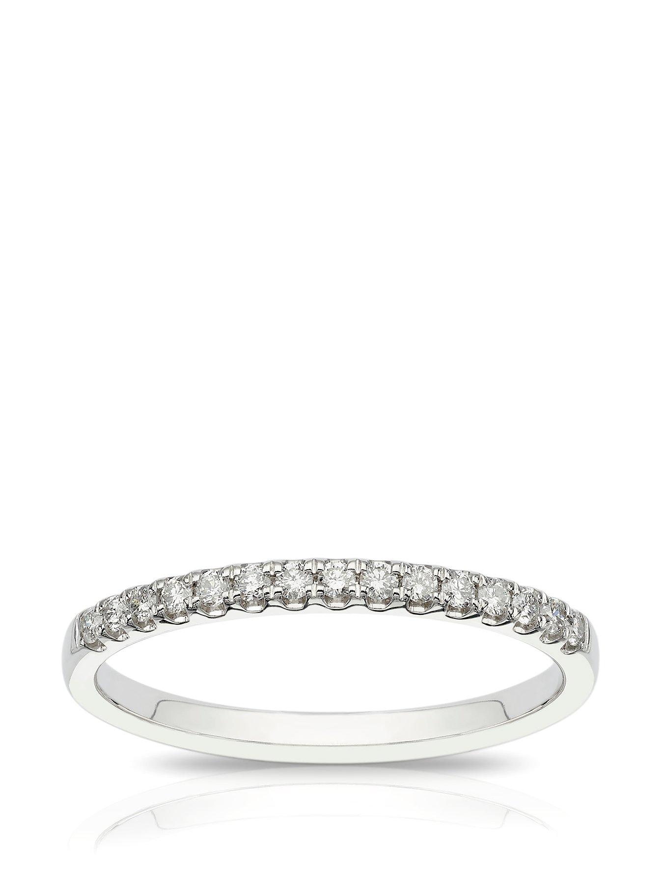 Product photograph of Ernest Jones 18ct White Gold Engagement Ring 0 15ct Diamond Claw Set Eternity Ring from very.co.uk