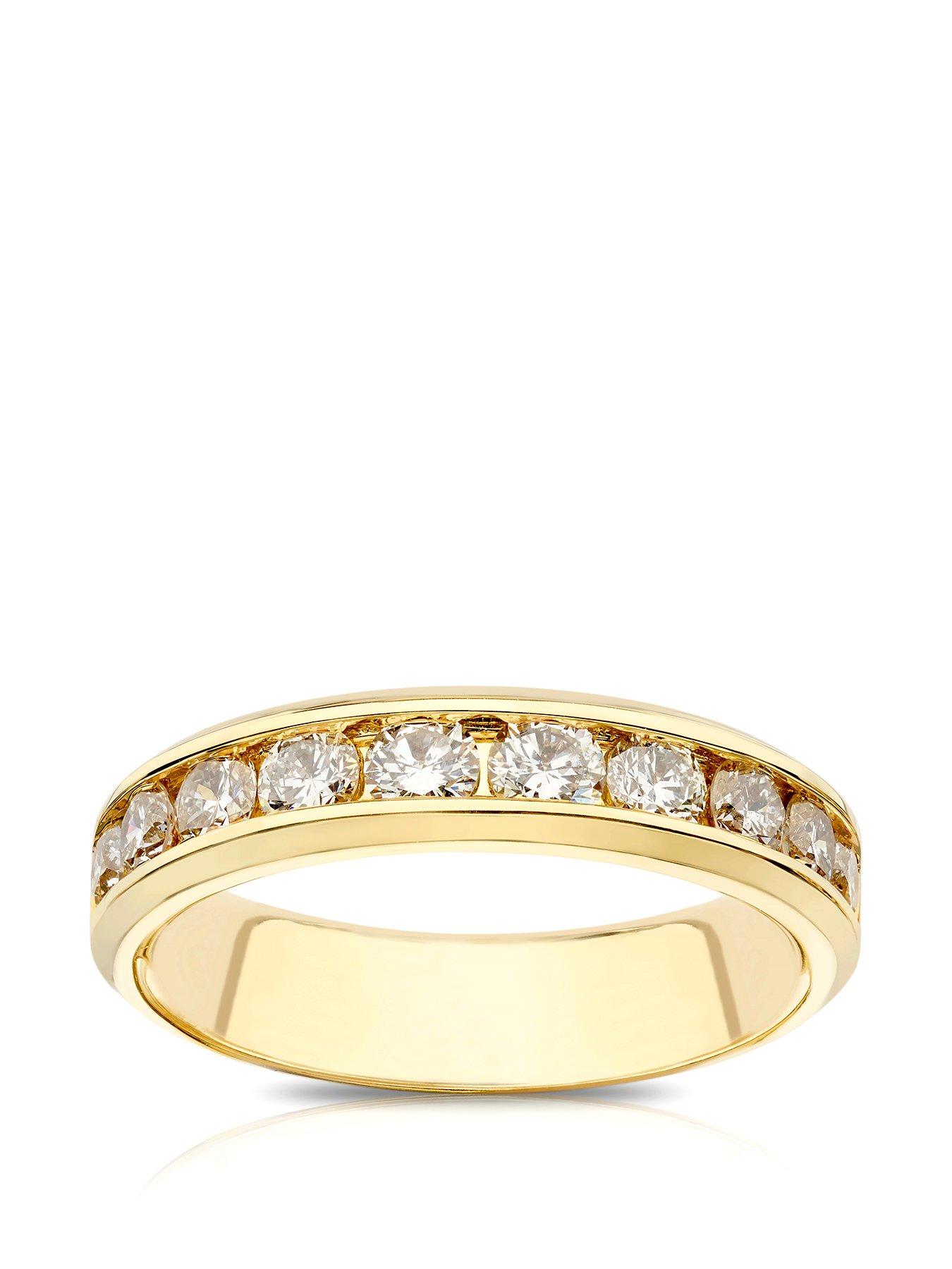 Product photograph of Ernest Jones 18ct Yellow Gold 1ct Diamond Channel Set Eternity Ring from very.co.uk