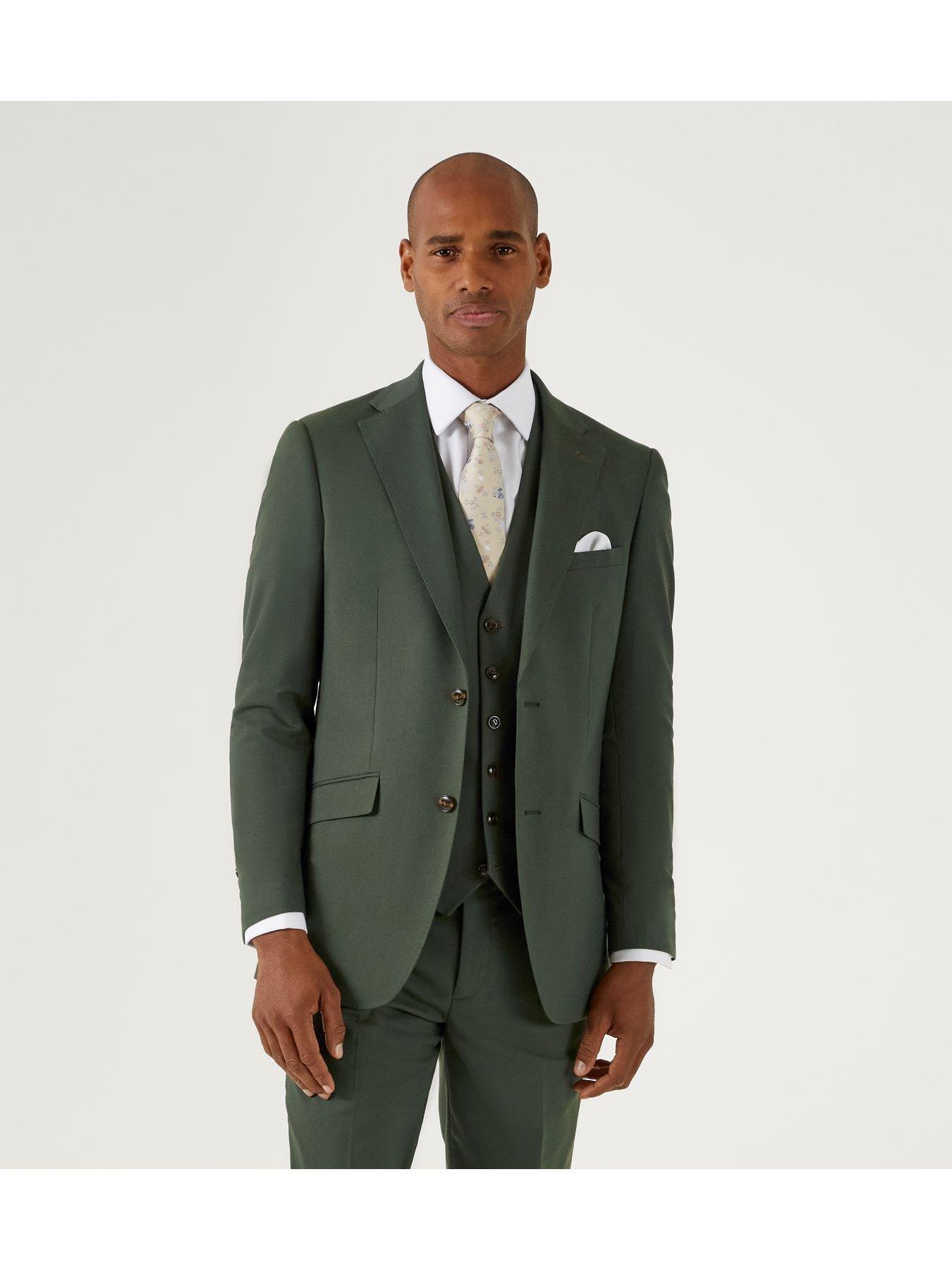 undefined Harvey Tailored Suit Jacket - Dark Green