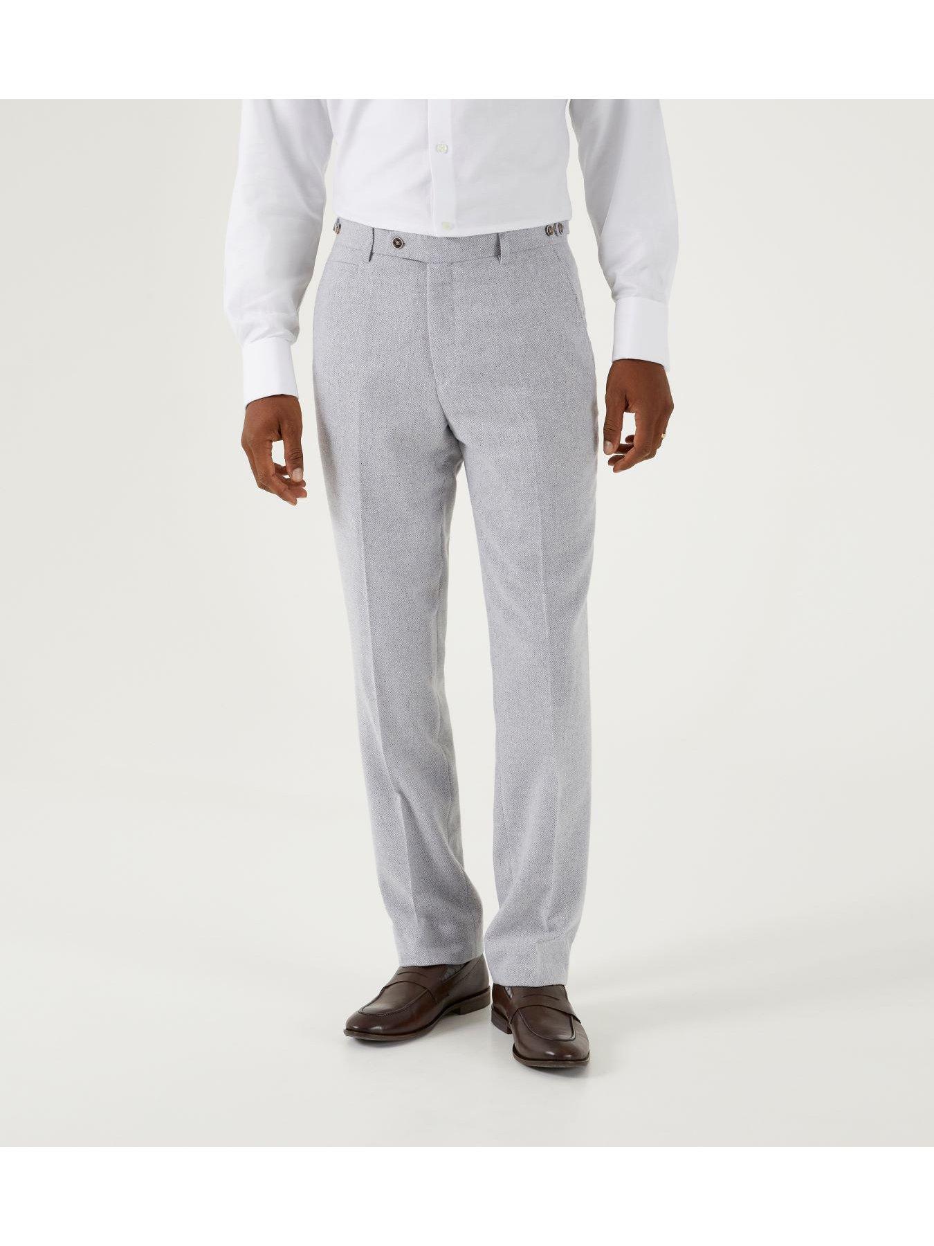 Skopes Jude Tailored Suit Trousers, Light Grey, Size 42, Men