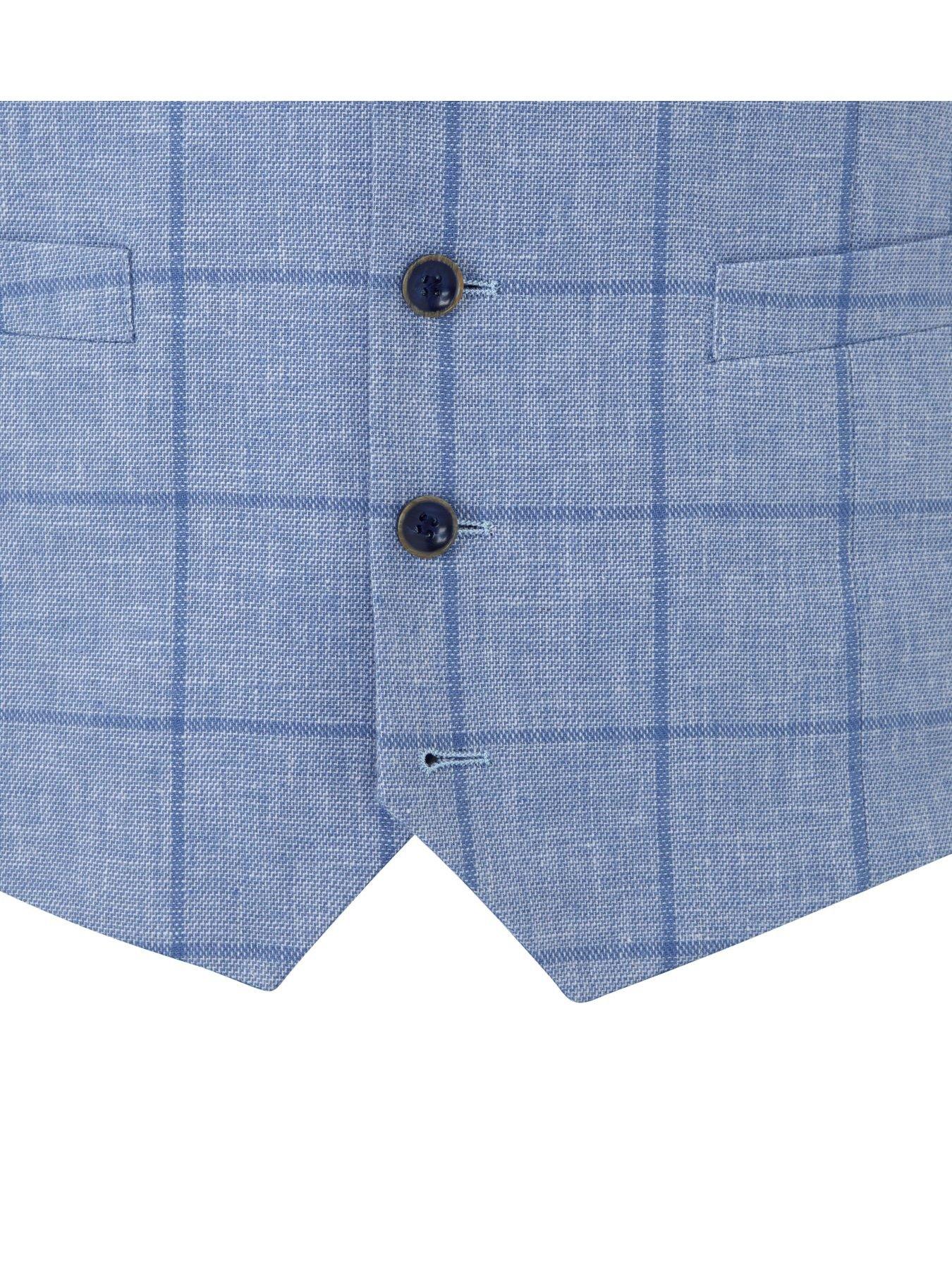 Image 4 of 5 of Skopes Dudley Check Standard Waistcoat - Light Blue